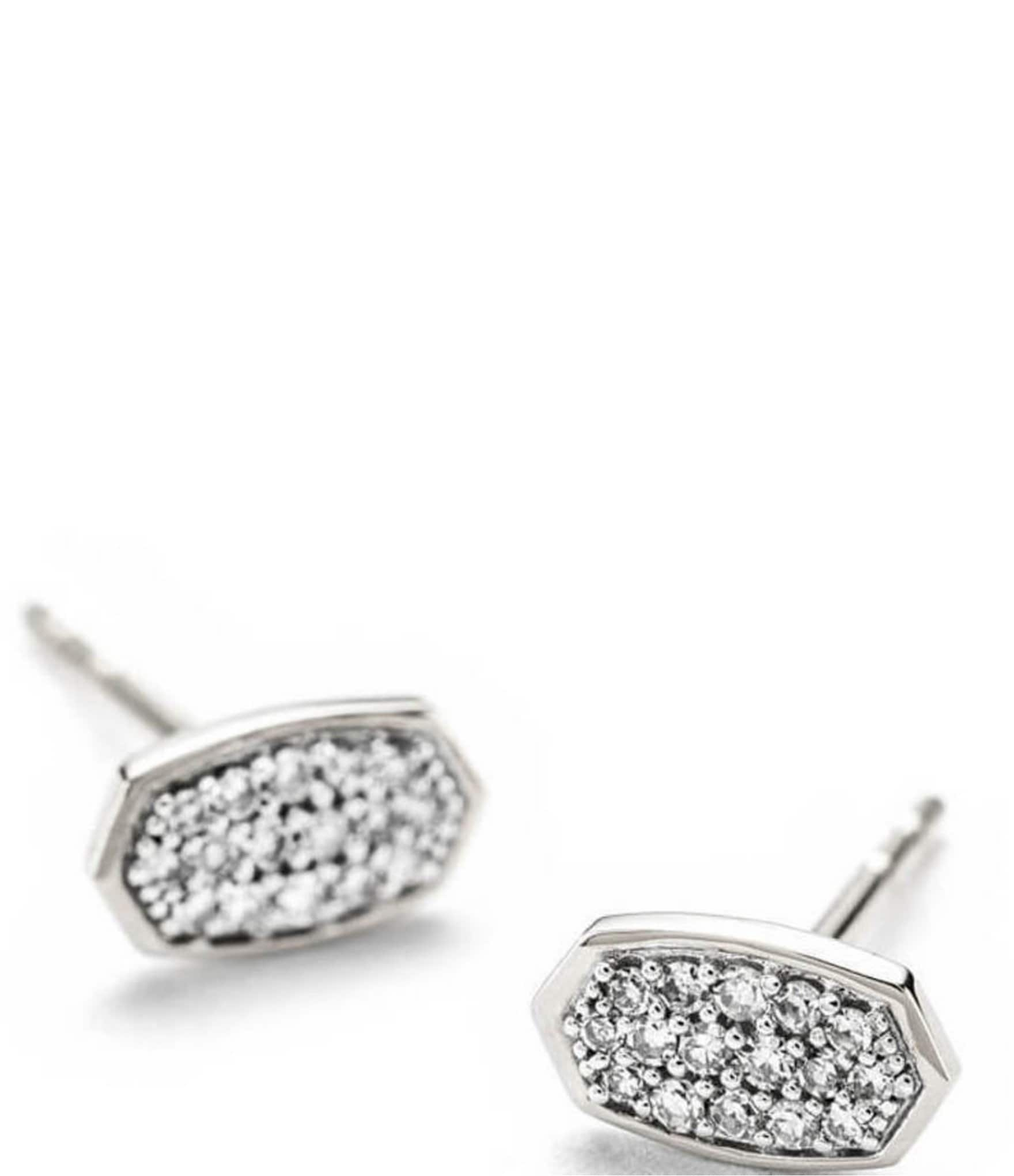 Kendra Scott Marisa Stud Earrings In White Diamond And 14K Gold