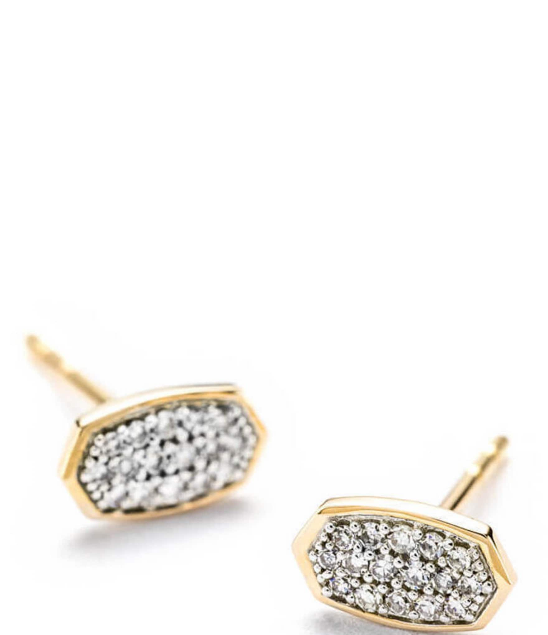 Kendra Scott Marisa Stud Earrings In White Diamond And 14K Gold