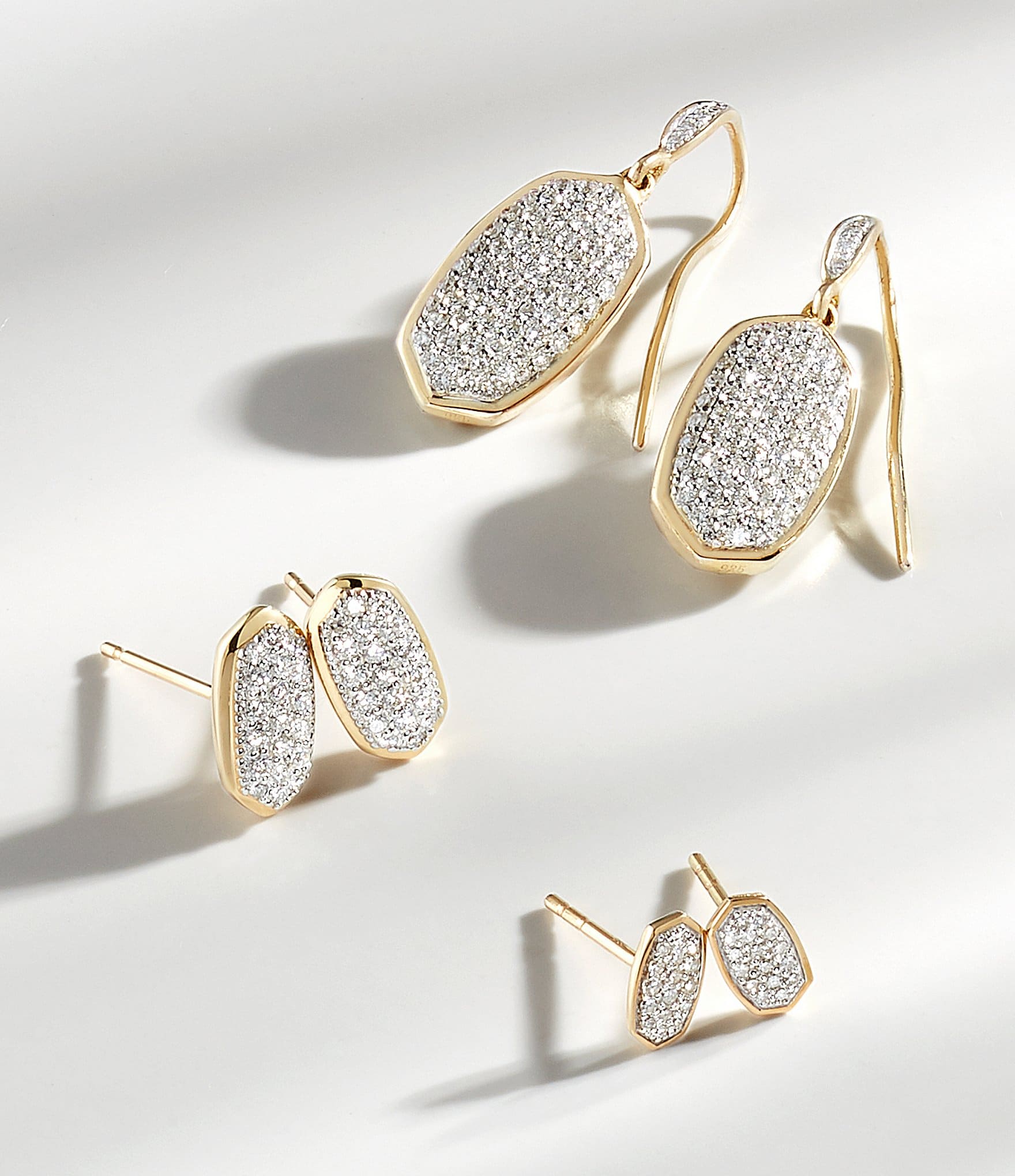 Kendra Scott Marisa Stud Earrings In White Diamond And 14K Gold