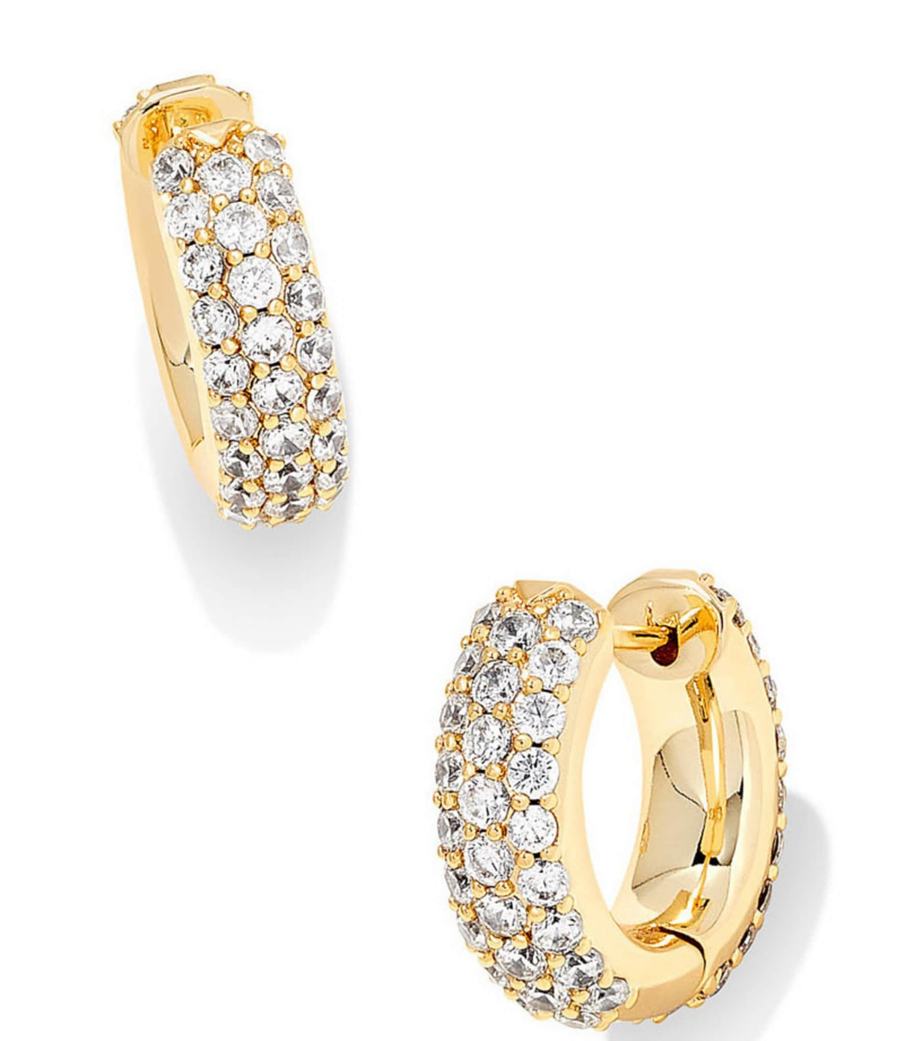 Kendra Scott Mikki Pav Huggie Crystal Hoop Earrings