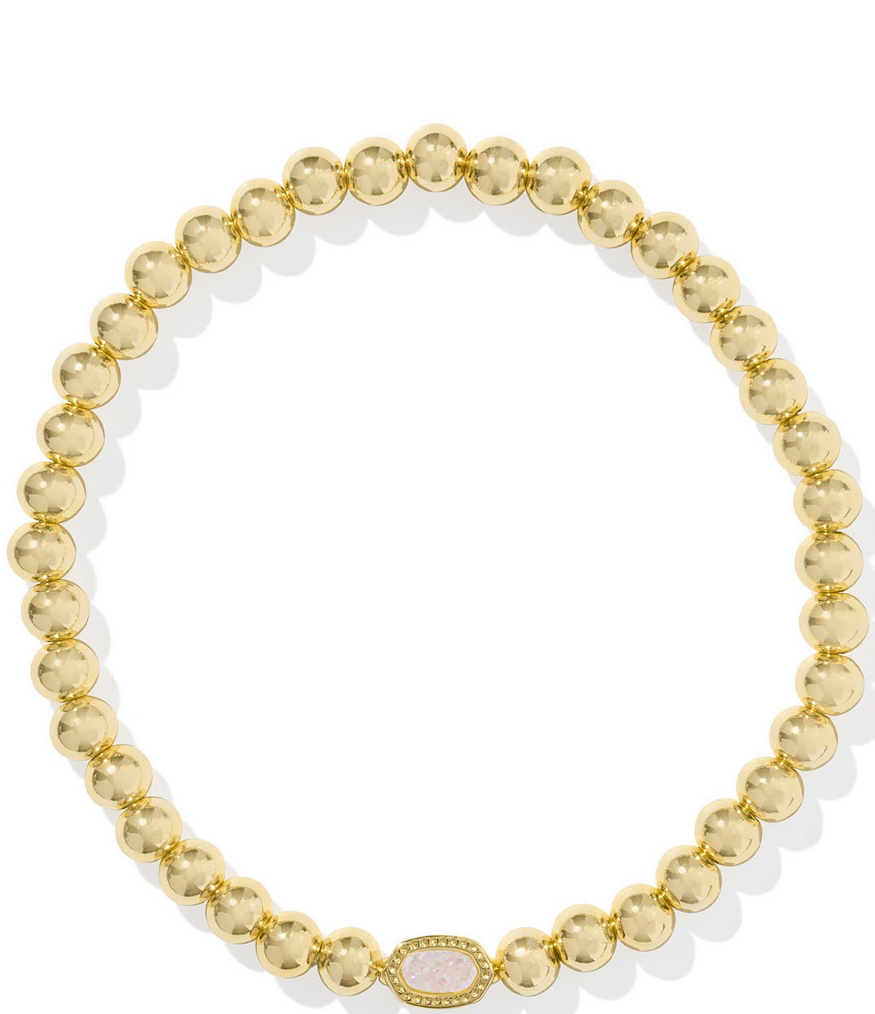Kendra Scott Mini Elaina Gold Stretch Bracelet in Iridescent Drusy