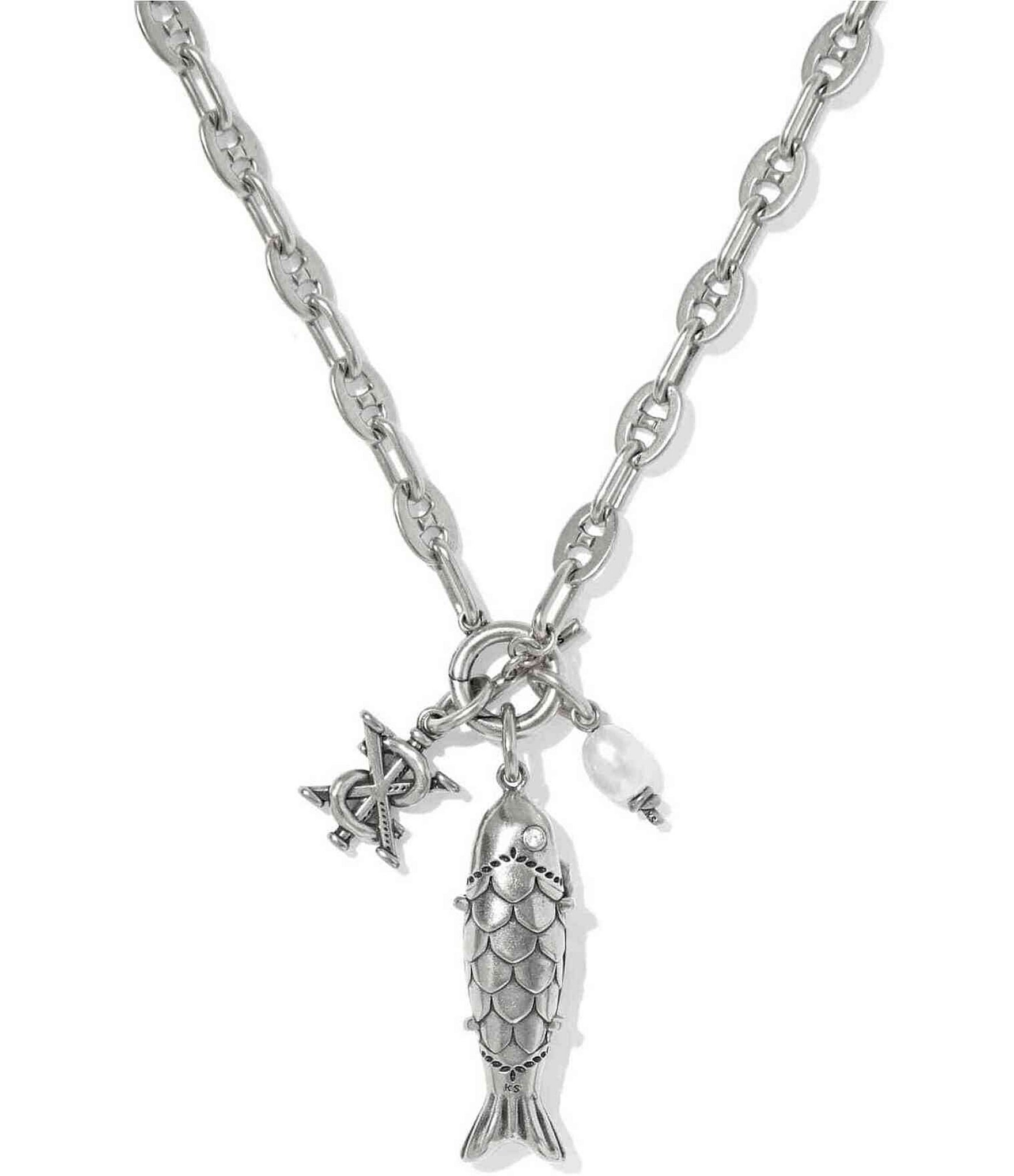 Kendra Scott Parker Fish Charm Long Strand Necklace