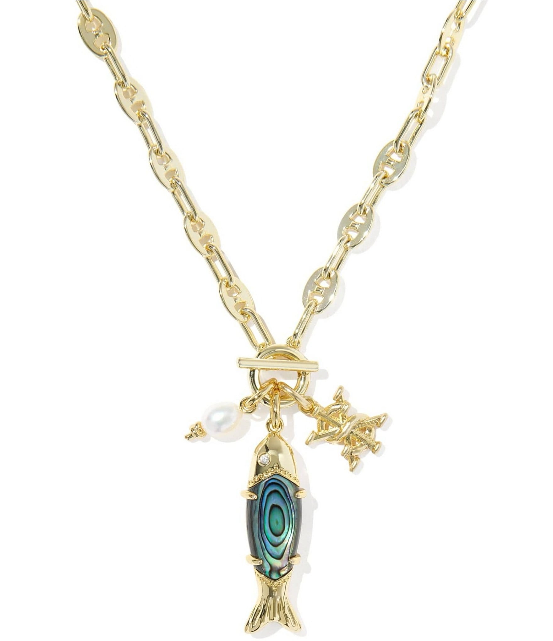 Kendra Scott Parker Fish Charm Long Strand Necklace