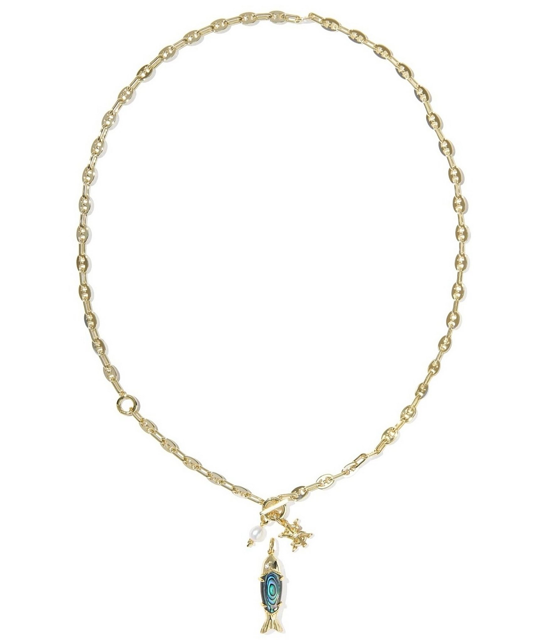 Kendra Scott Parker Fish Charm Long Strand Necklace