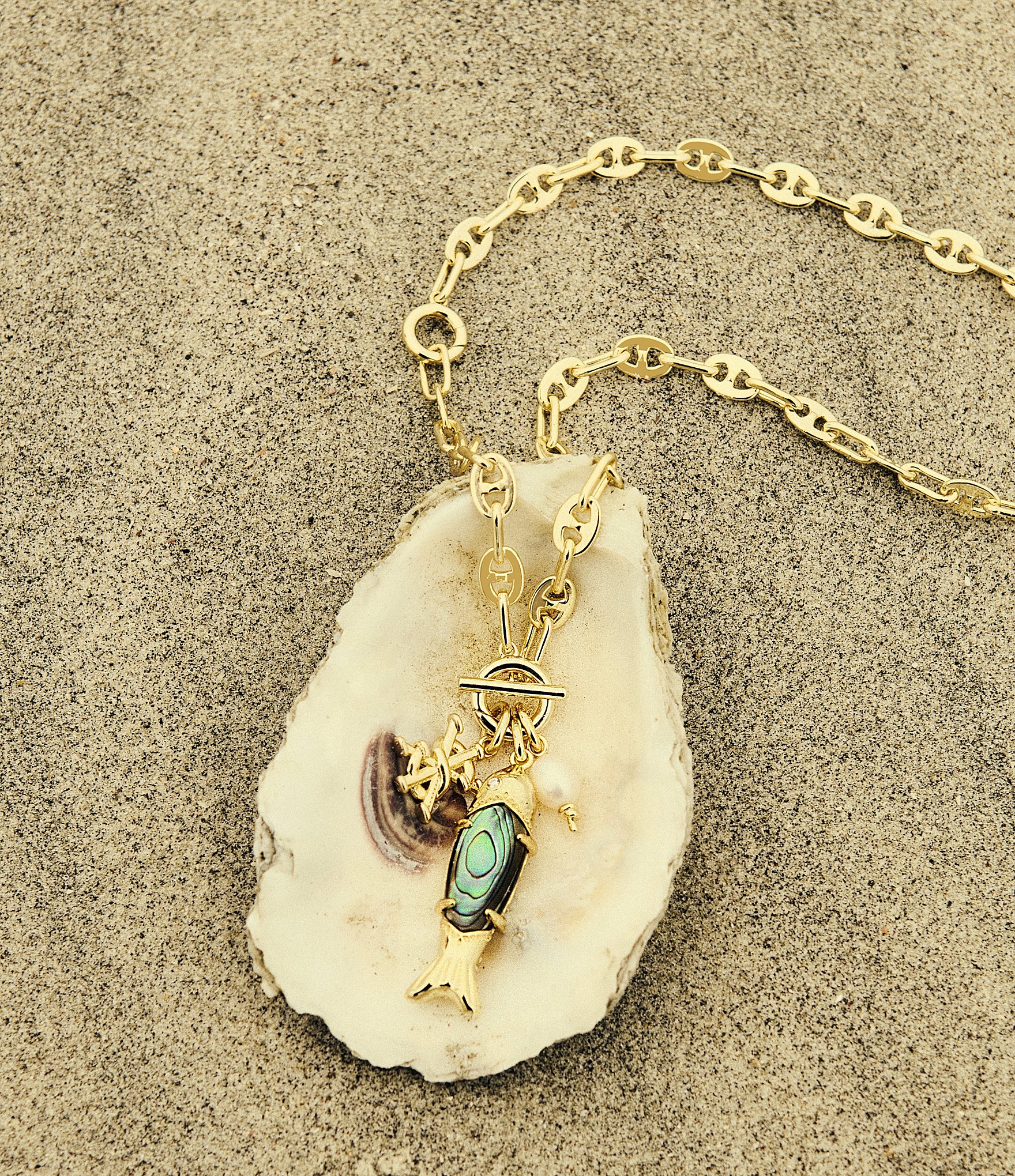 Kendra Scott Parker Fish Charm Long Strand Necklace