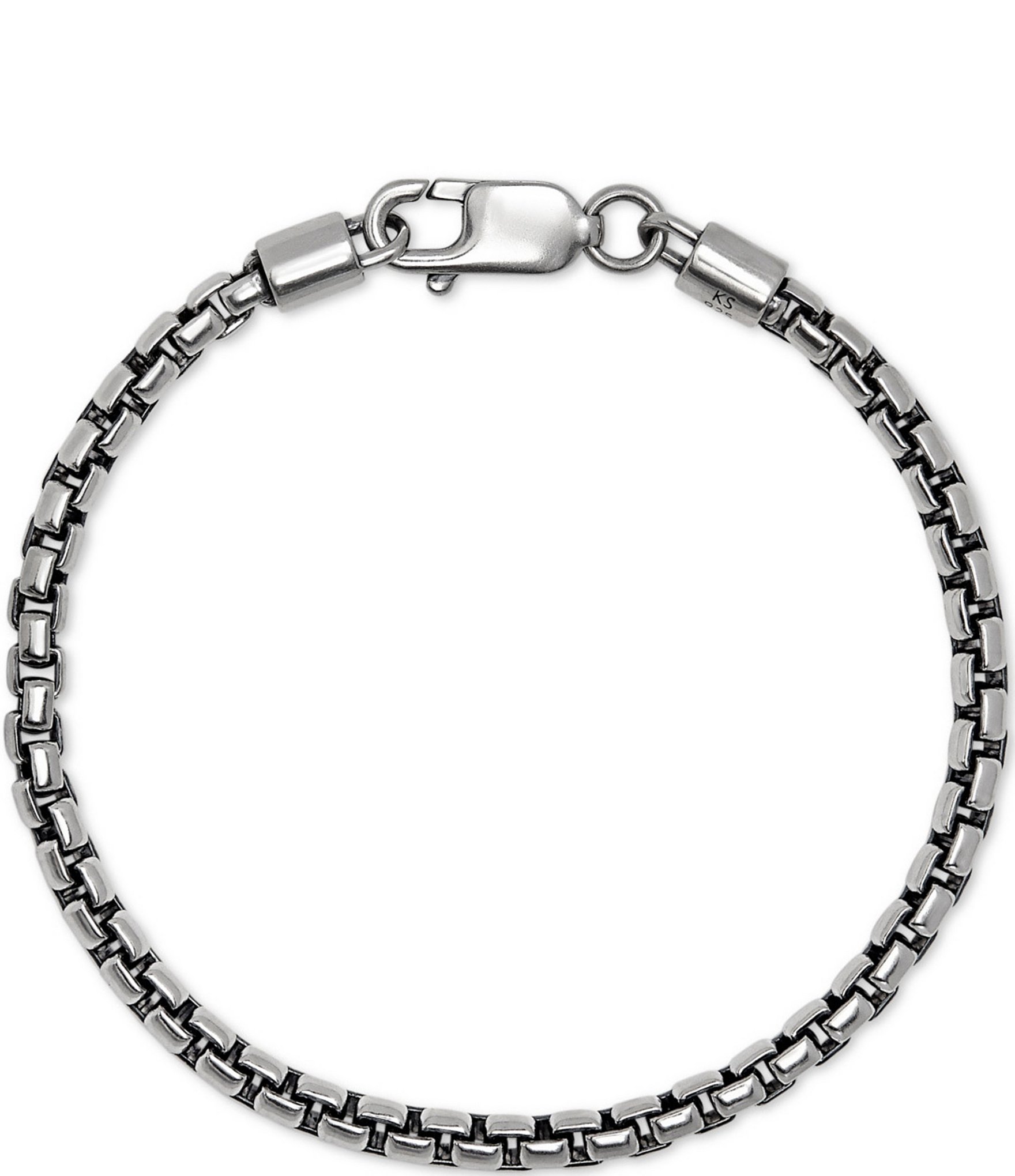 Men's Box Chain Bracelet - Sterling Silver