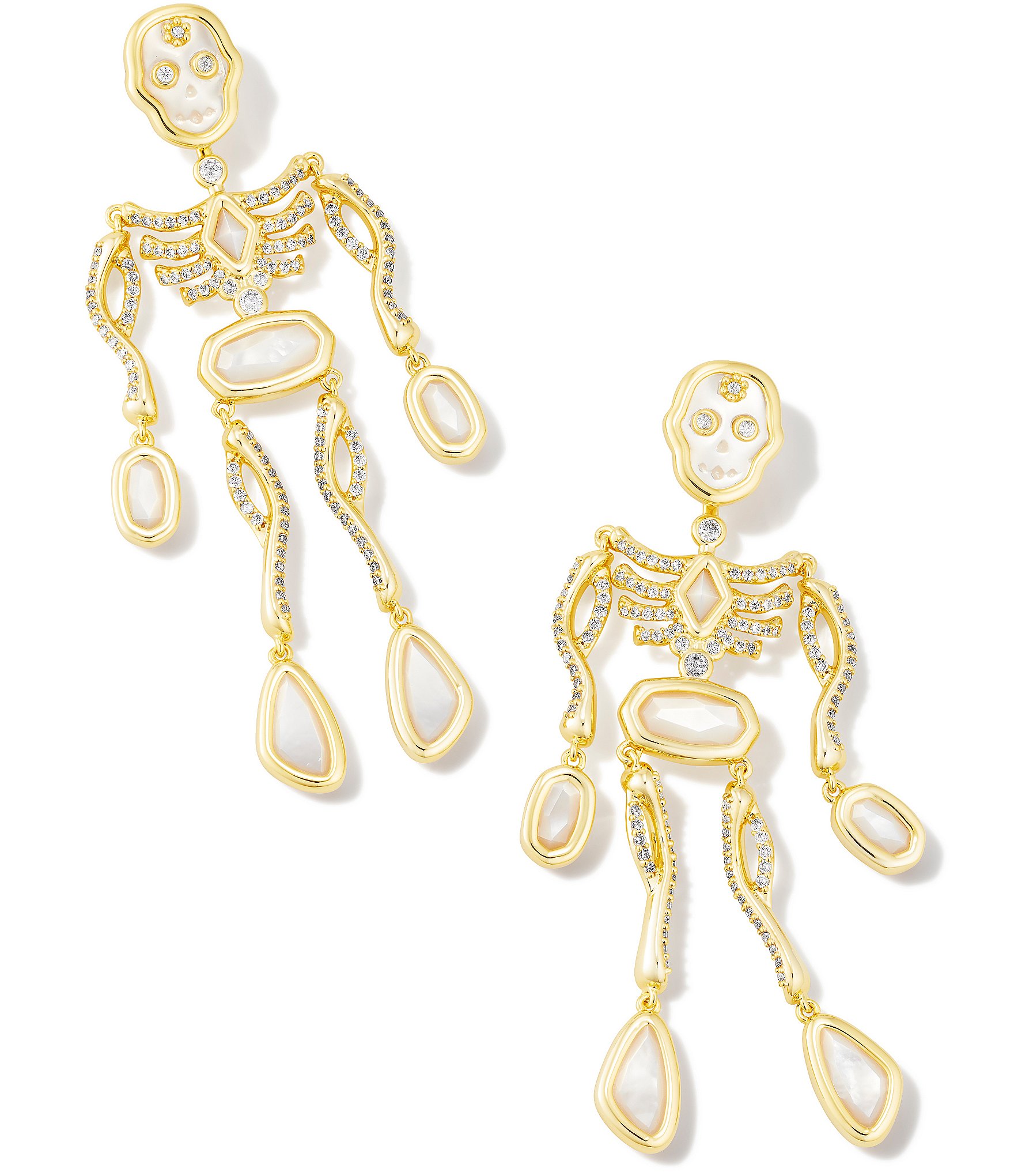 VON MAUR pearl crystal gold tone chain necklace $98.00 retail