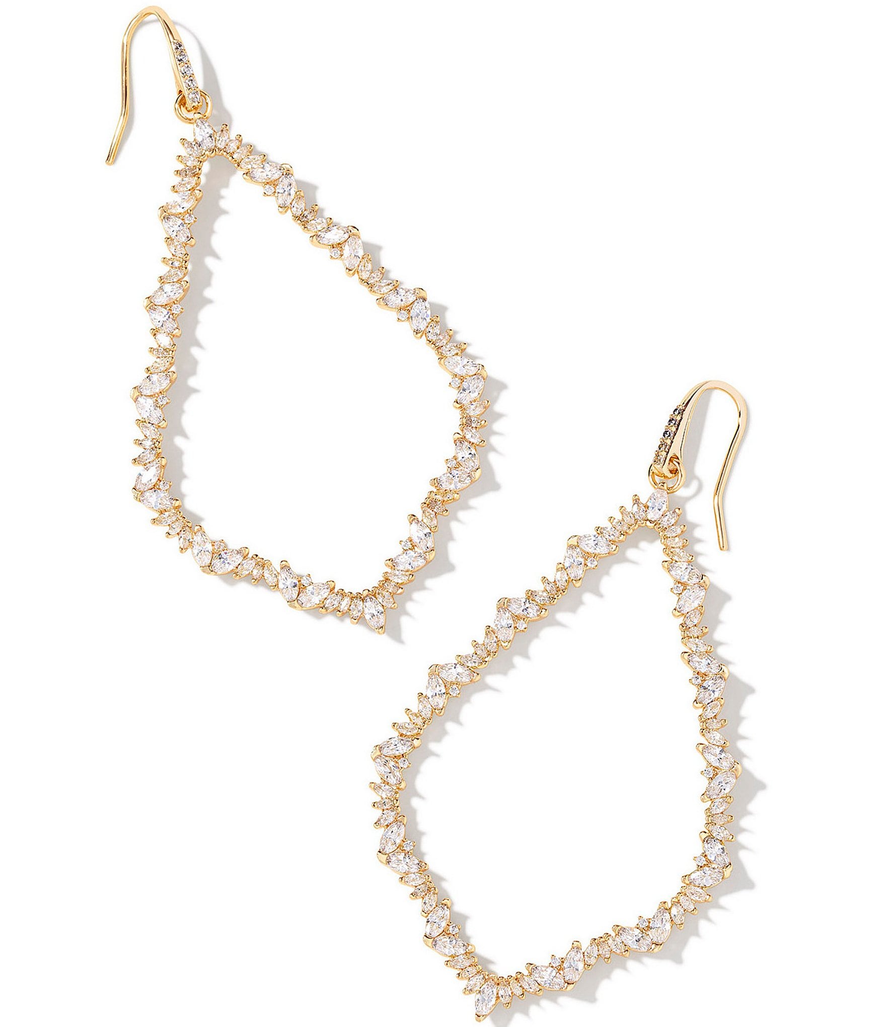 Kendra Scott Sophee Gold Crystal Open Frame Earrings - Pink Crystal main image 0