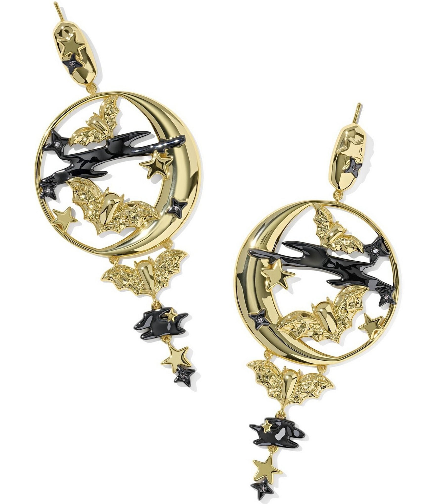 Kendra Scott Spooky Night Bat Halloween Statement Drop Earrings