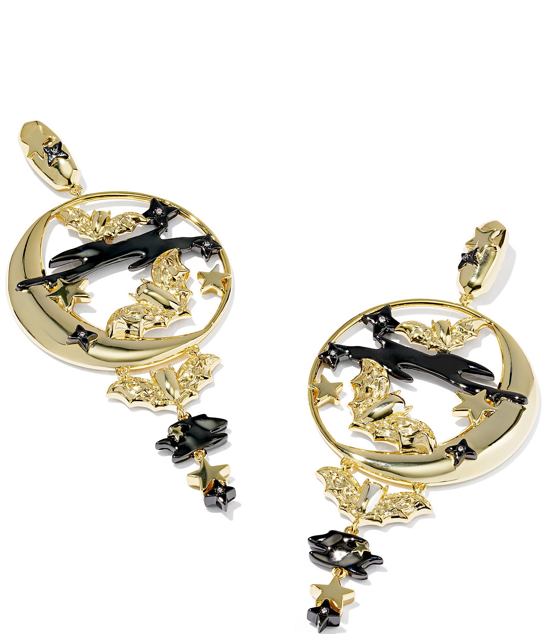 Kendra Scott Spooky Night Bat Halloween Statement Drop Earrings