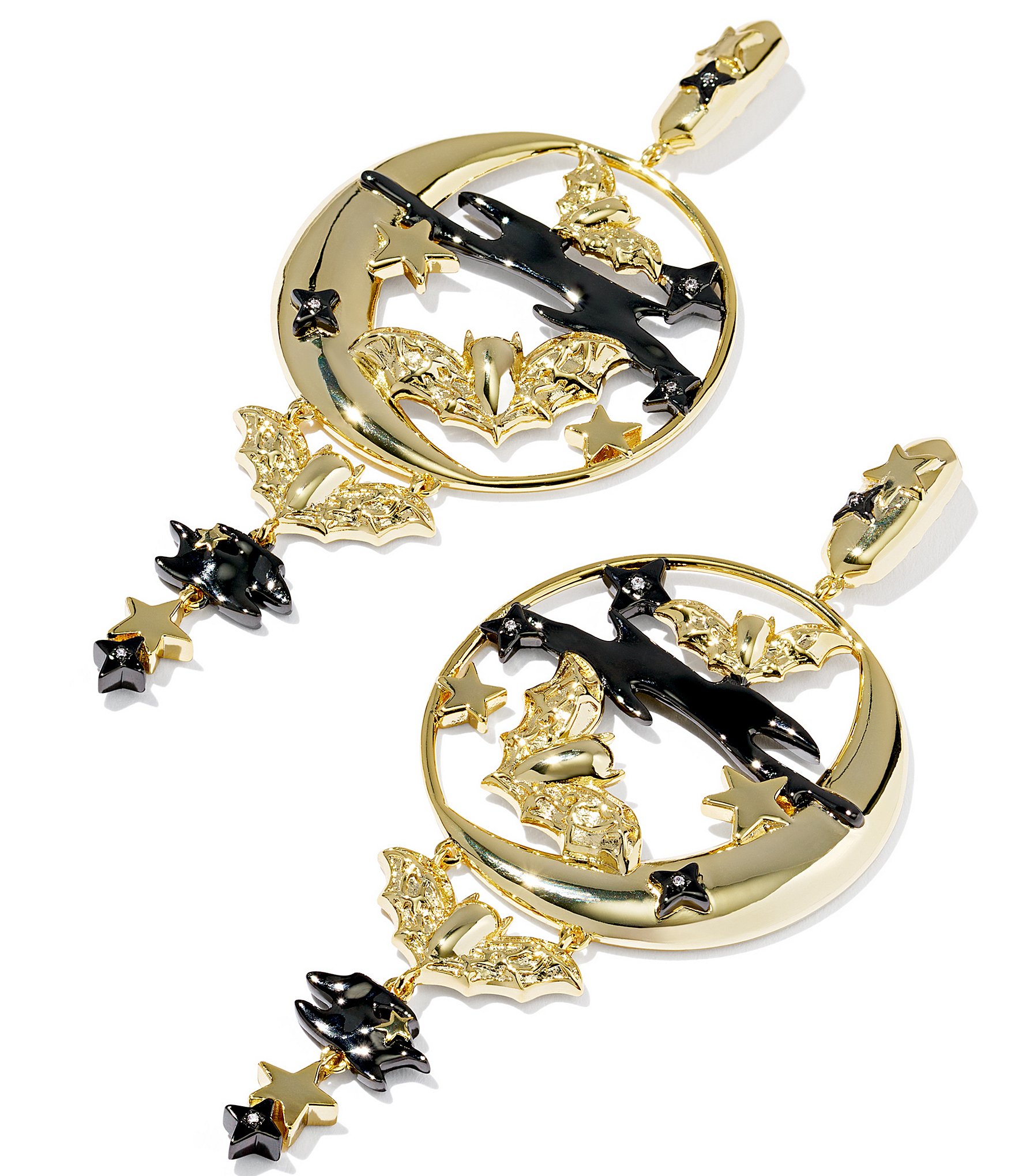 Kendra Scott Spooky Night Bat Halloween Statement Drop Earrings