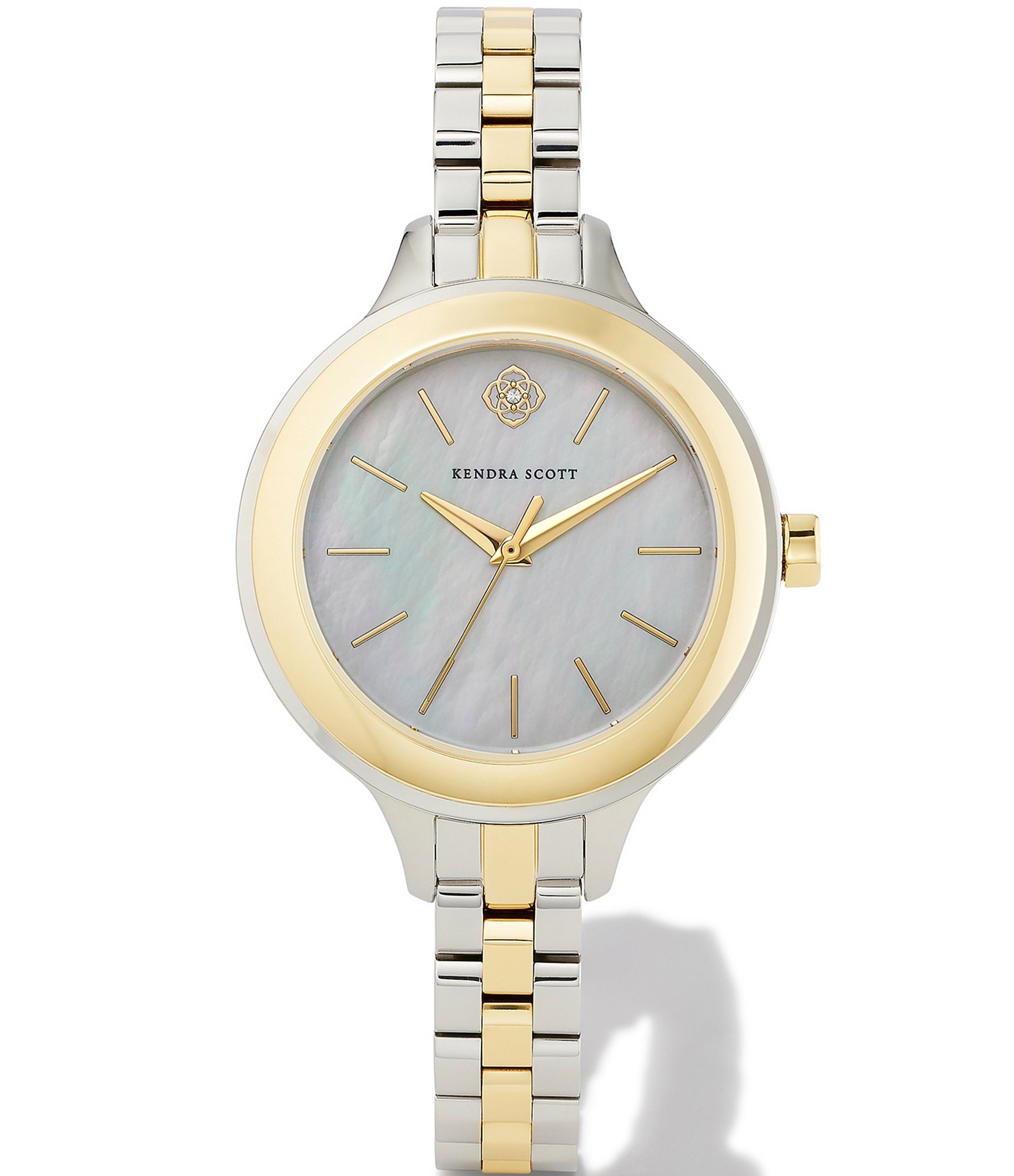 Kendra Scott Women's Alex Three Hand Two Tone Stainless Steel Narrow Bracelet Watch