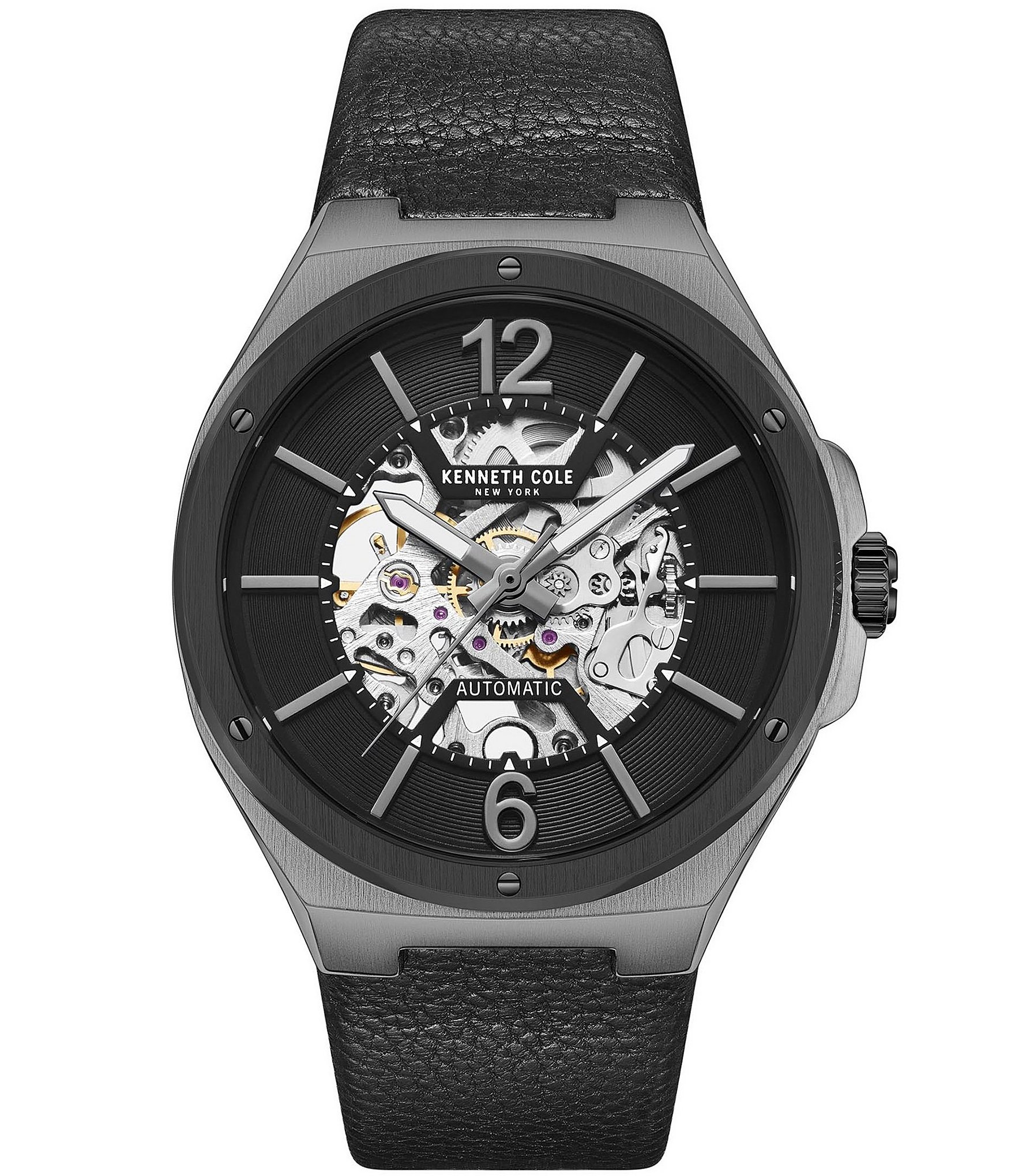 Kenneth cole black skeleton on sale watch