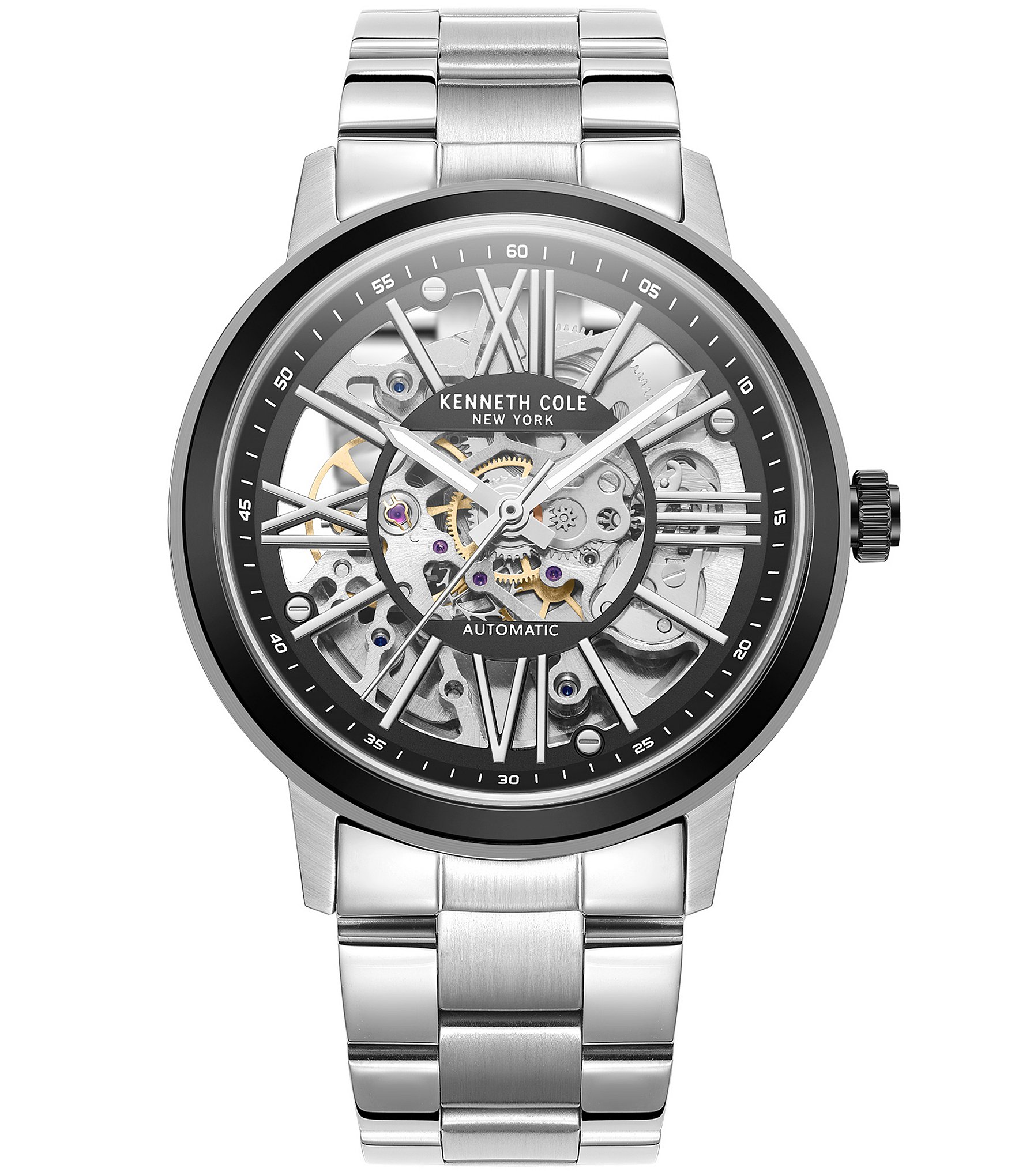 Kenneth Cole New York Men's Automatic Silver Stainless Steel Bracelet ...