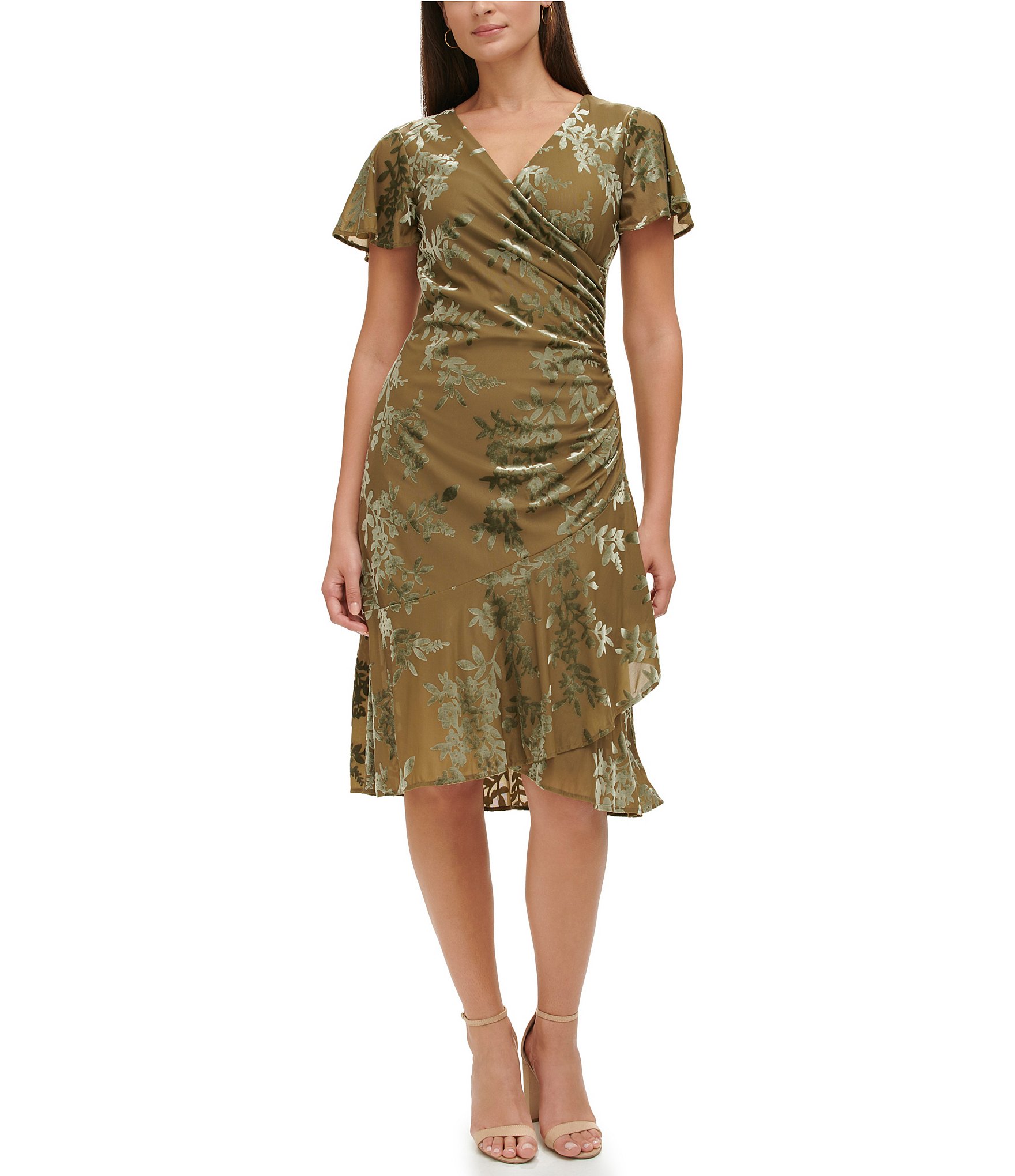 Dillards green velvet dress best sale