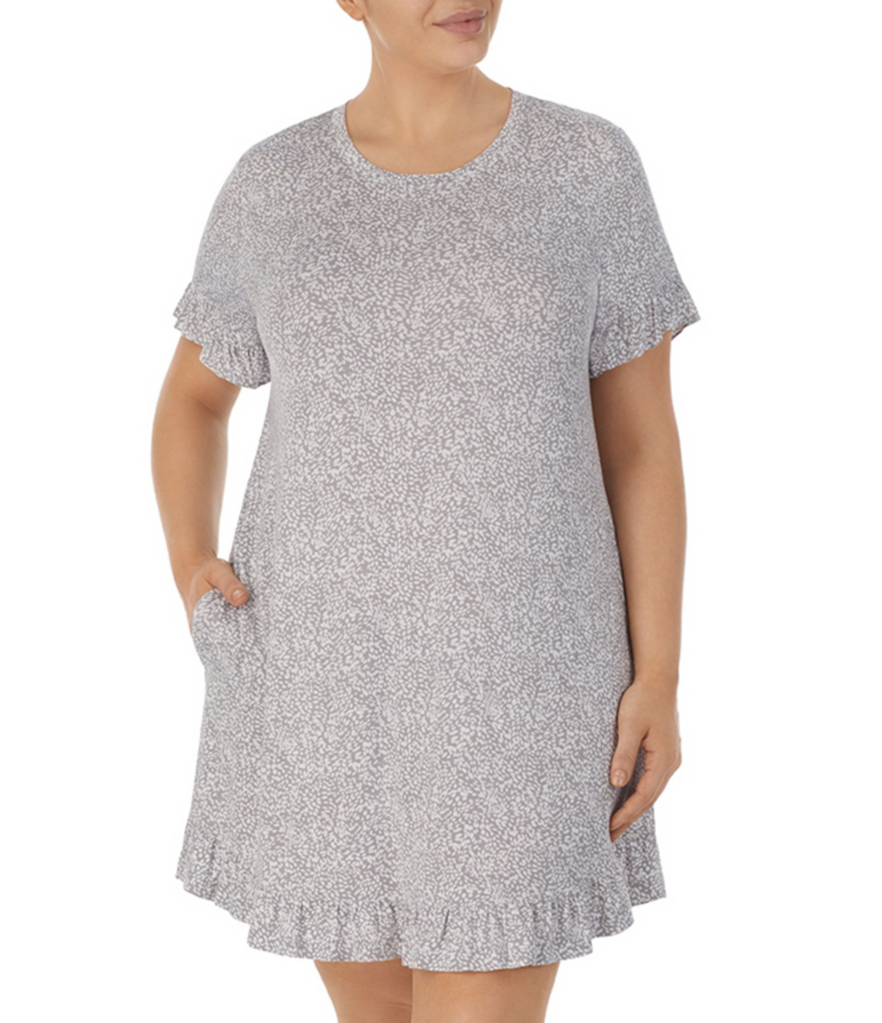 Plus Animal Print Sleeve Knit Nightshirt | Dillard's