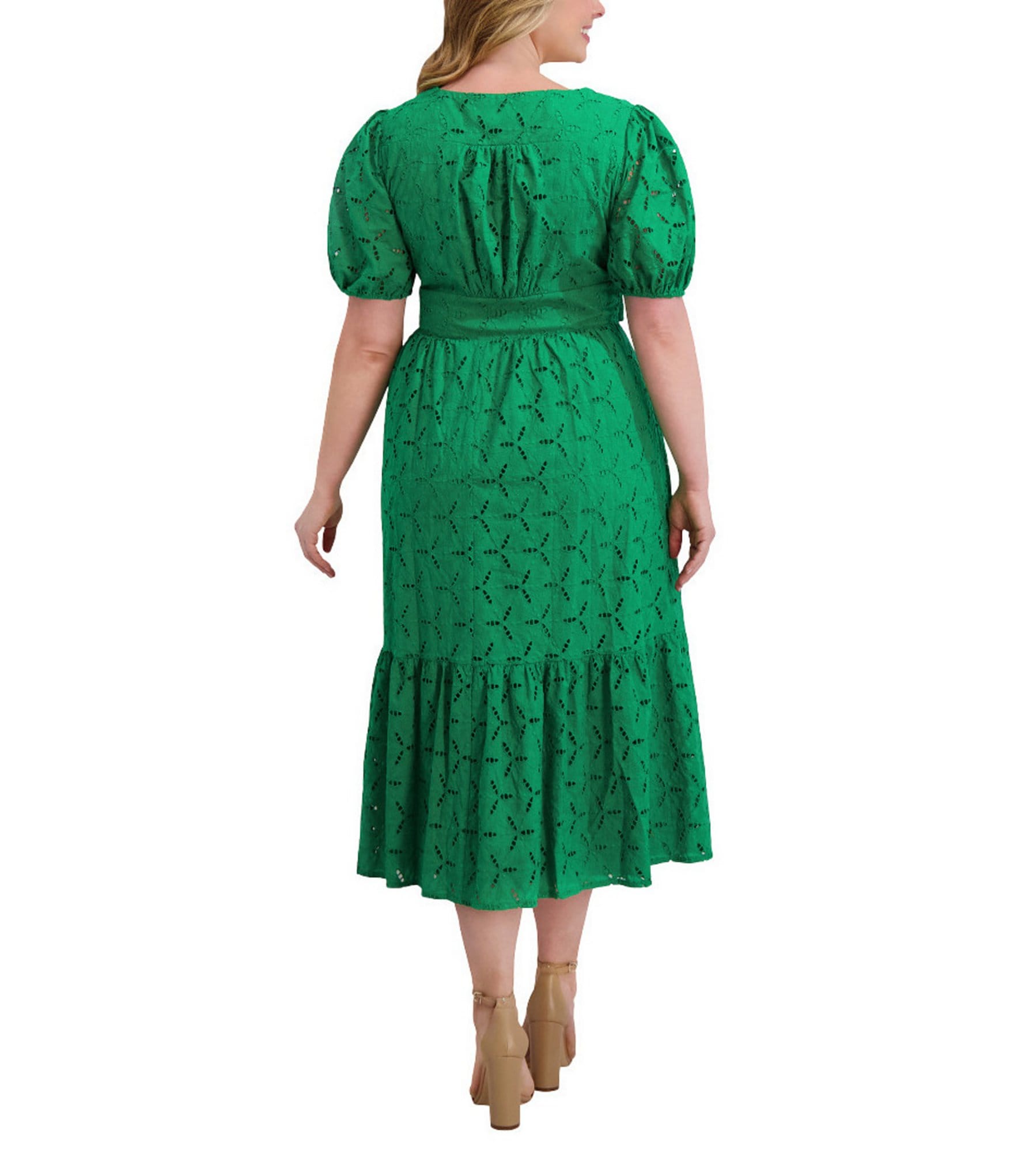 Kensie Plus Size Cotton Eyelet Dress