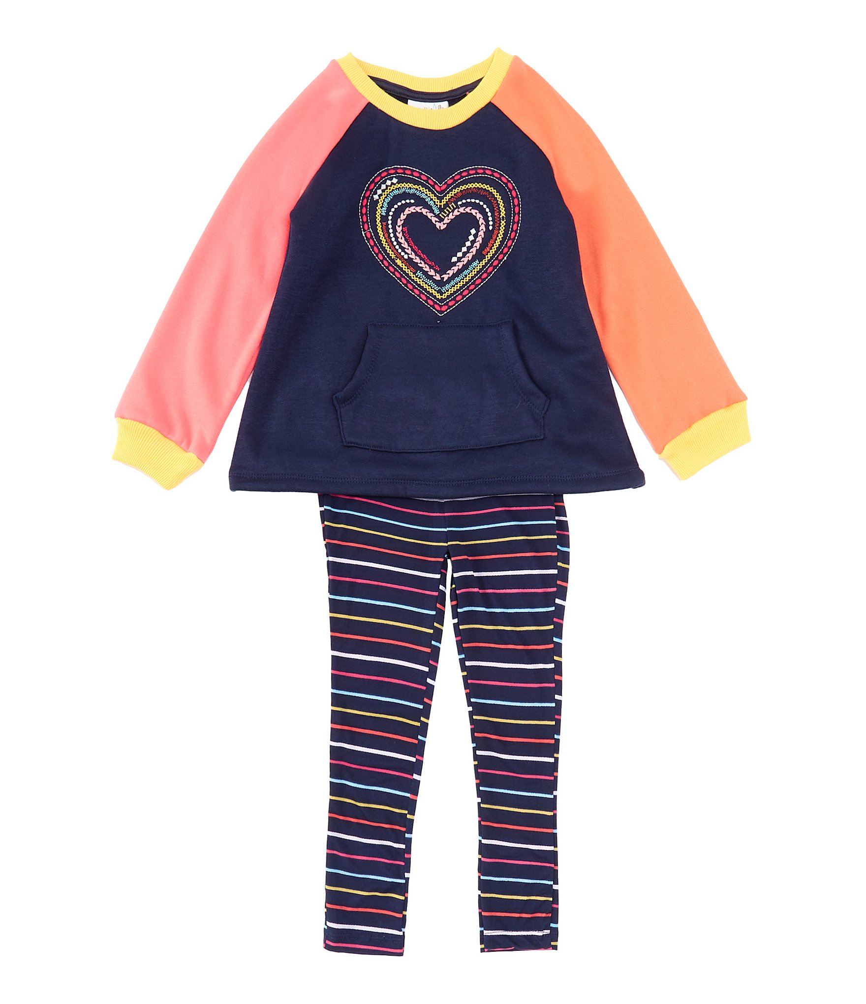 Kids Headquarters Little Girls 2T-6X Long Sleeve Graphic Heart Tunic ...