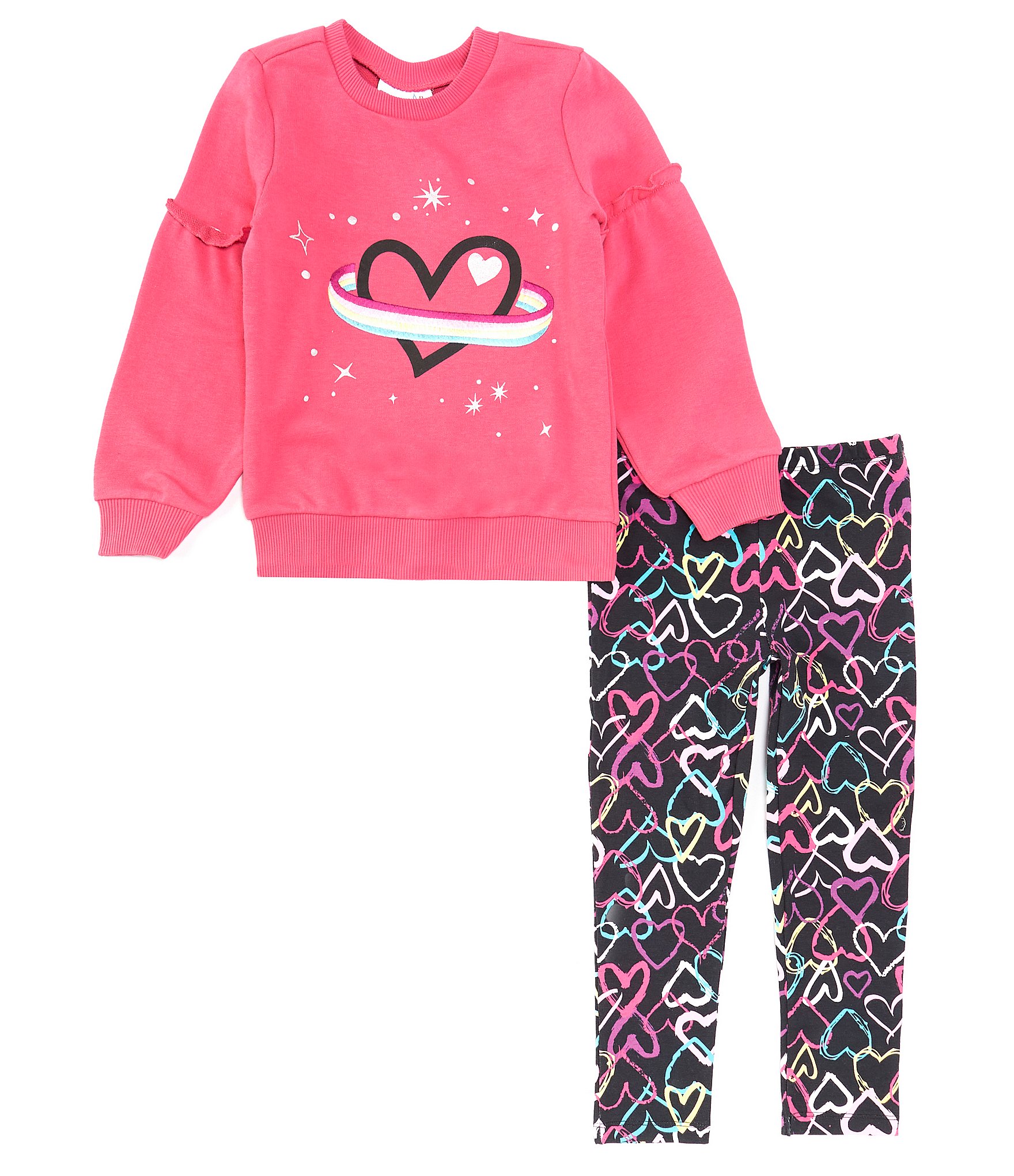 Nike Little Girls 2T-6X Long-Sleeve Join The Club Hooded Allover-Printed  Jacket & Solid Leggings Set