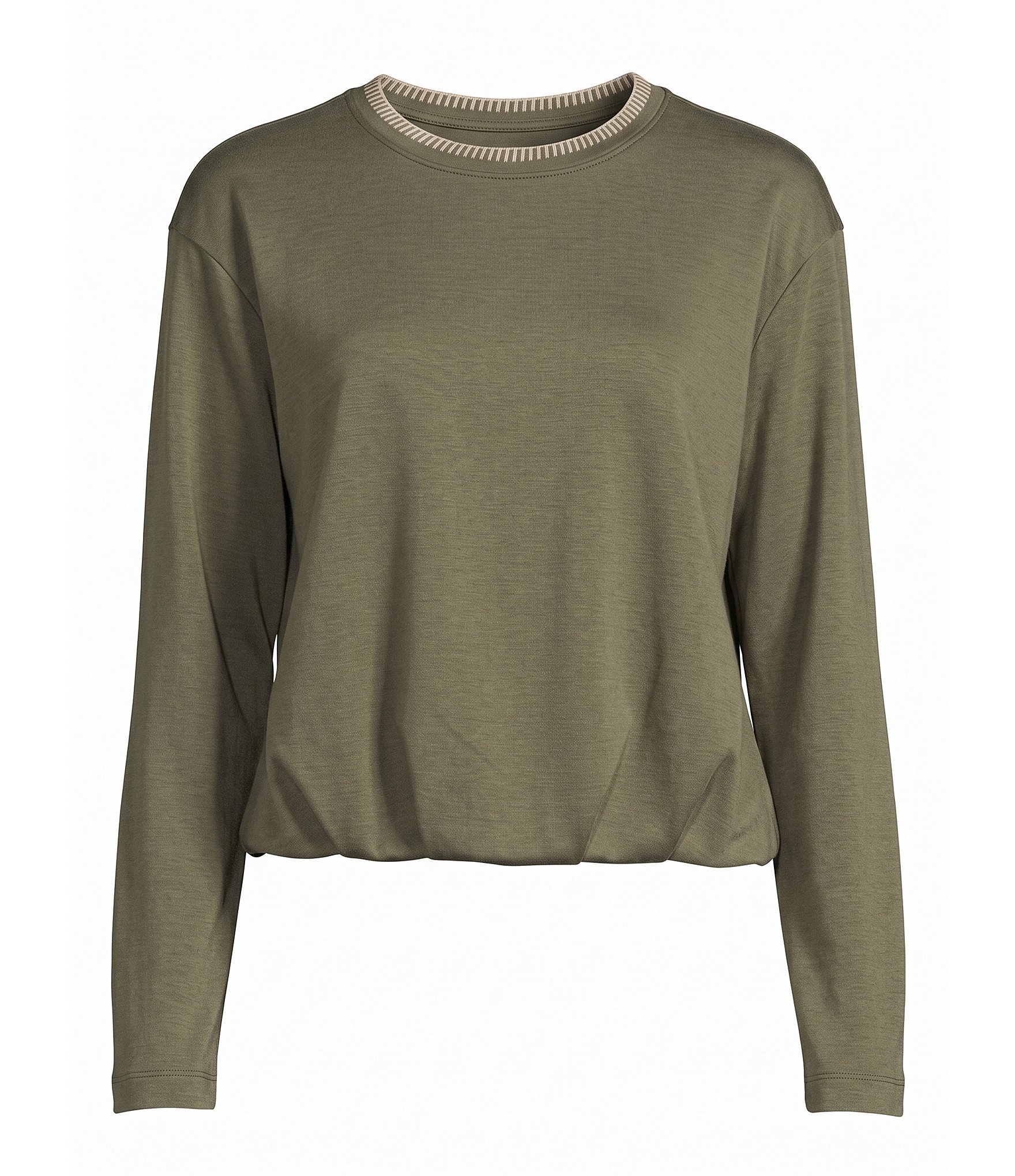 Kinesis Cloud Scuba Whipstitched Long Sleeve Pleated Hem Coordinating Sweatshirt