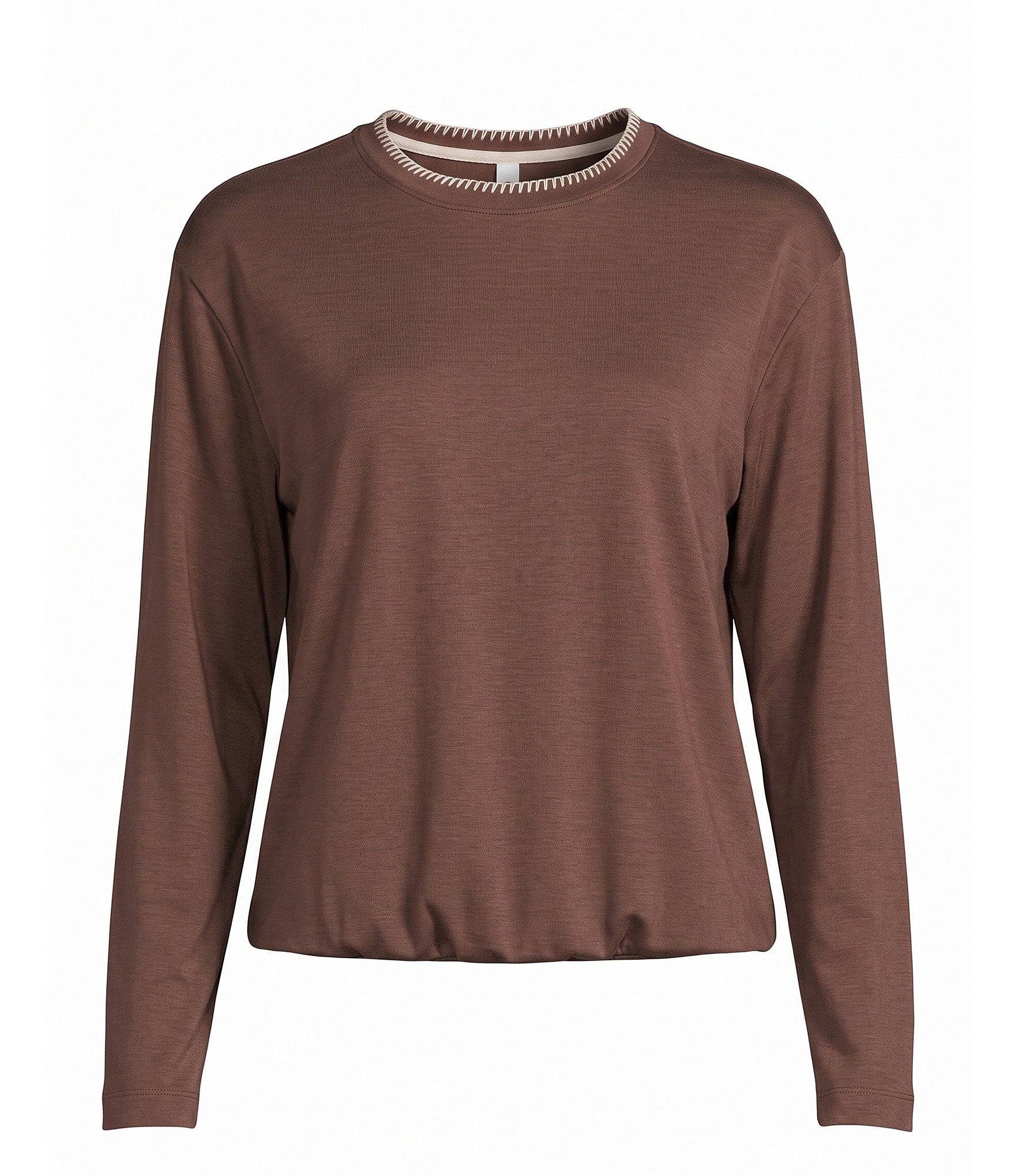Kinesis Cloud Scuba Whipstitched Long Sleeve Pleated Hem Coordinating Sweatshirt