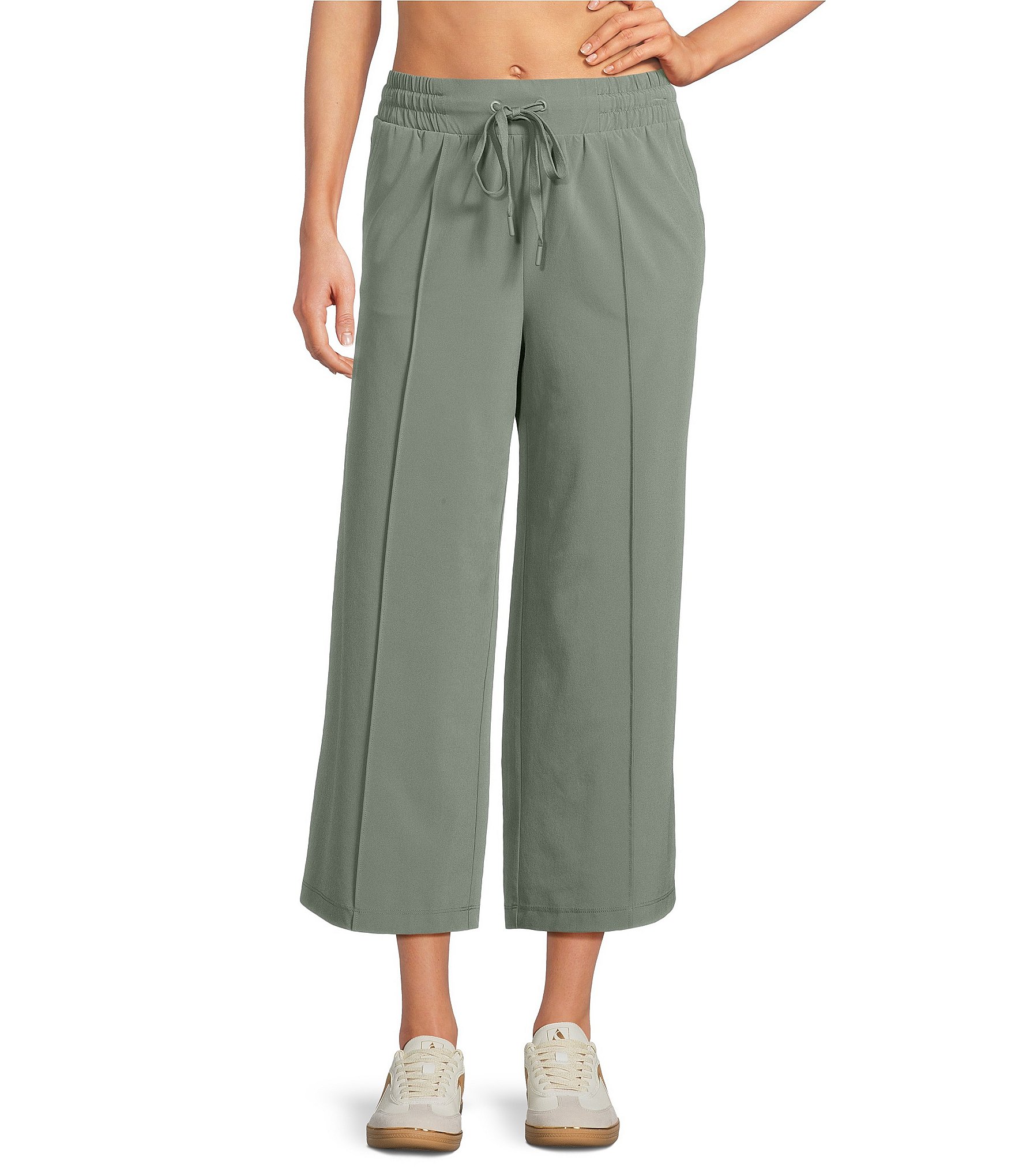 Kinesis Front Seam Cropped Coordinating Wide Leg Pants
