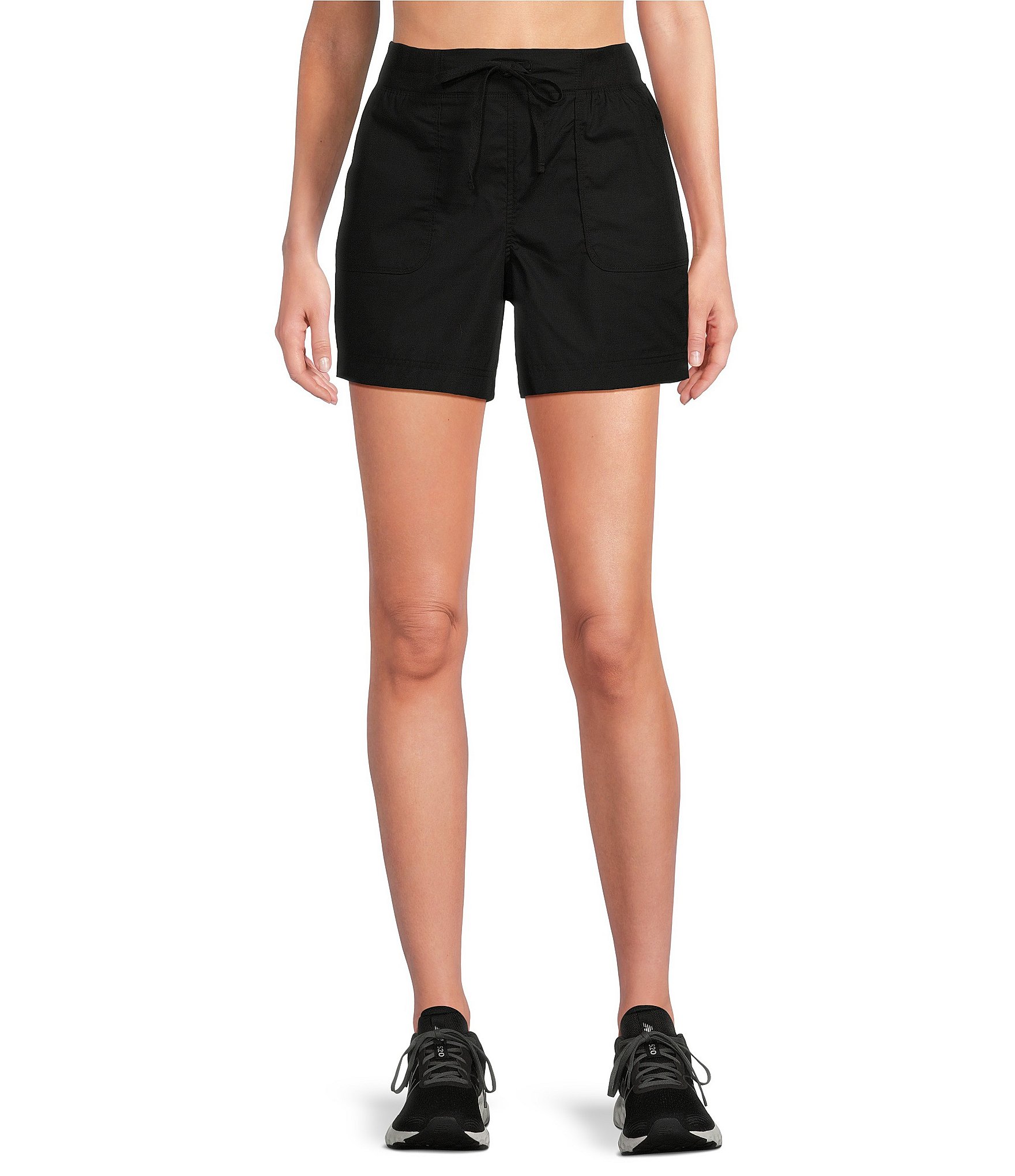 Black high waisted fashion cargo shorts