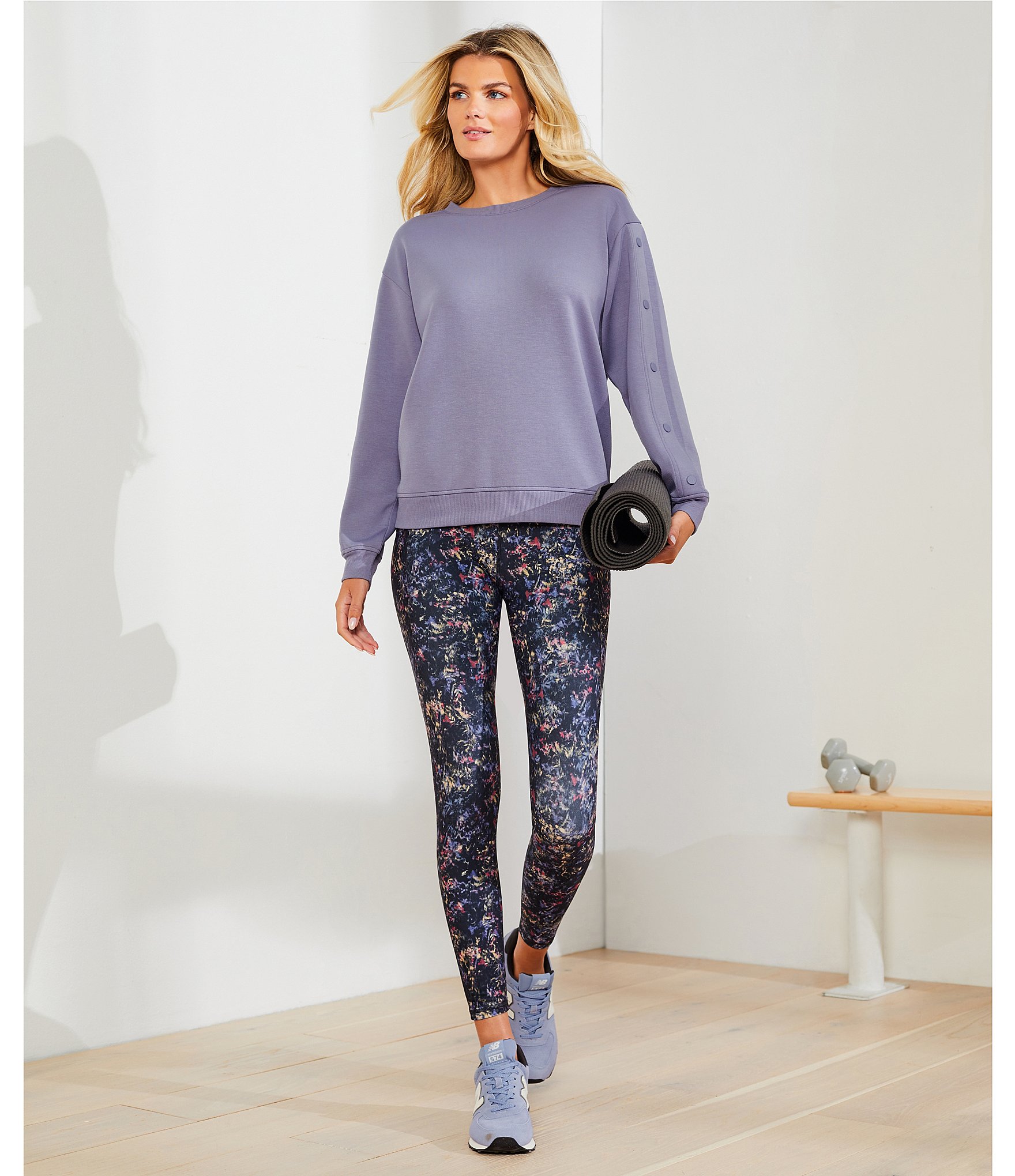 Kinesis High Rise Dandelion Printed Skinny Leg Ankle Leggings