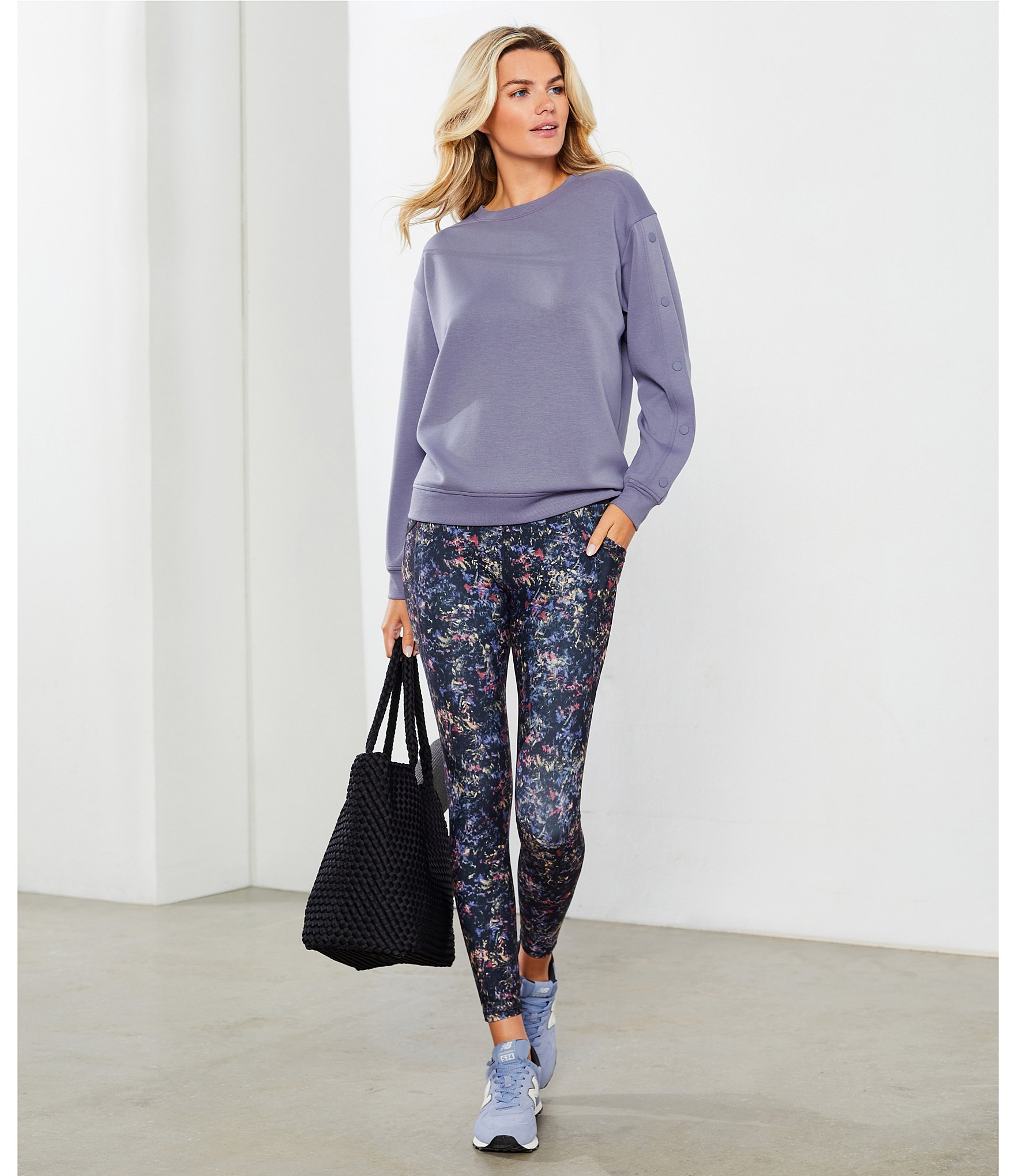 Kinesis High Rise Dandelion Printed Skinny Leg Ankle Leggings