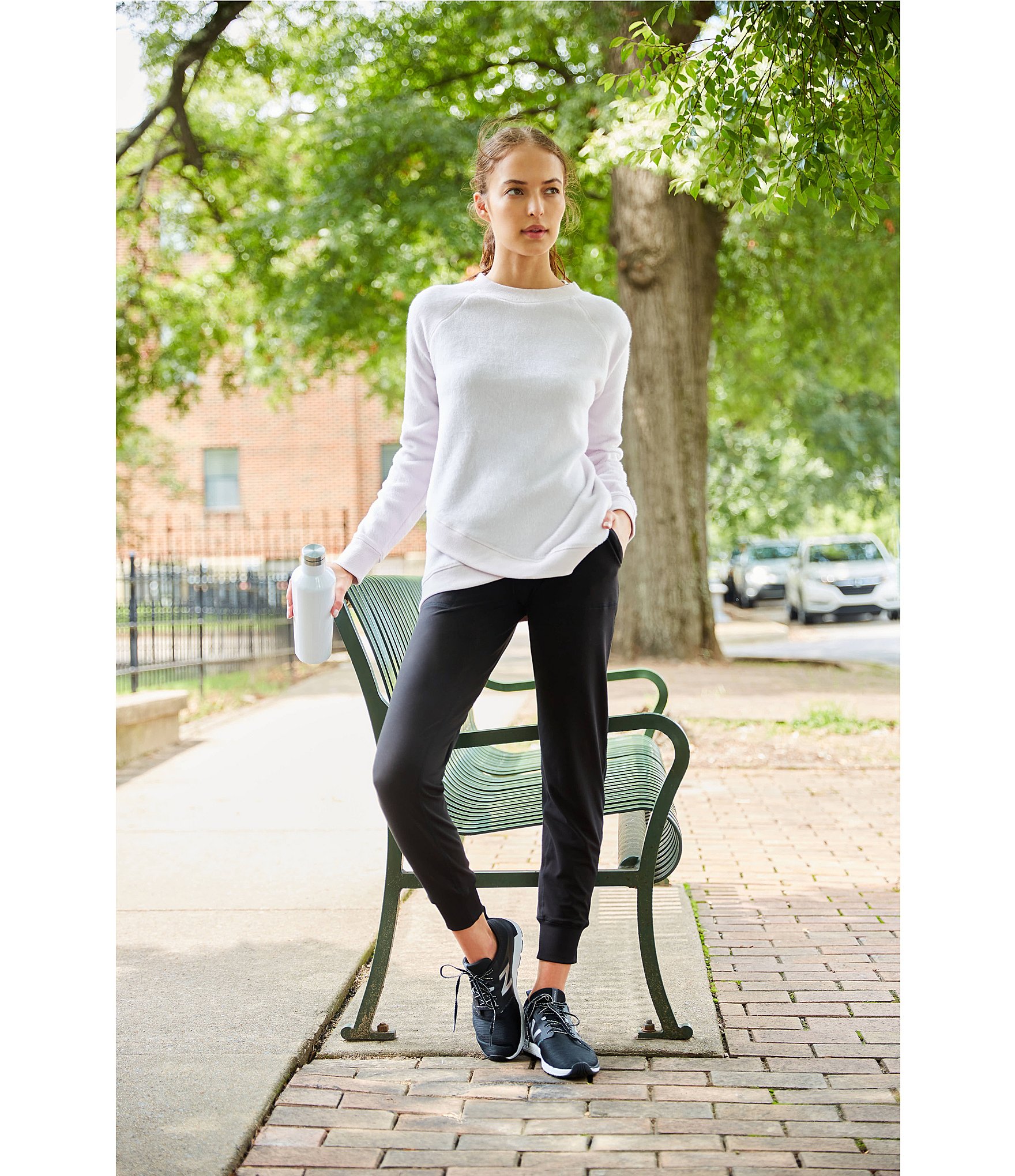 Kinesis High Rise Slim Sueded Jersey Moisture Wicking Pull-On Joggers