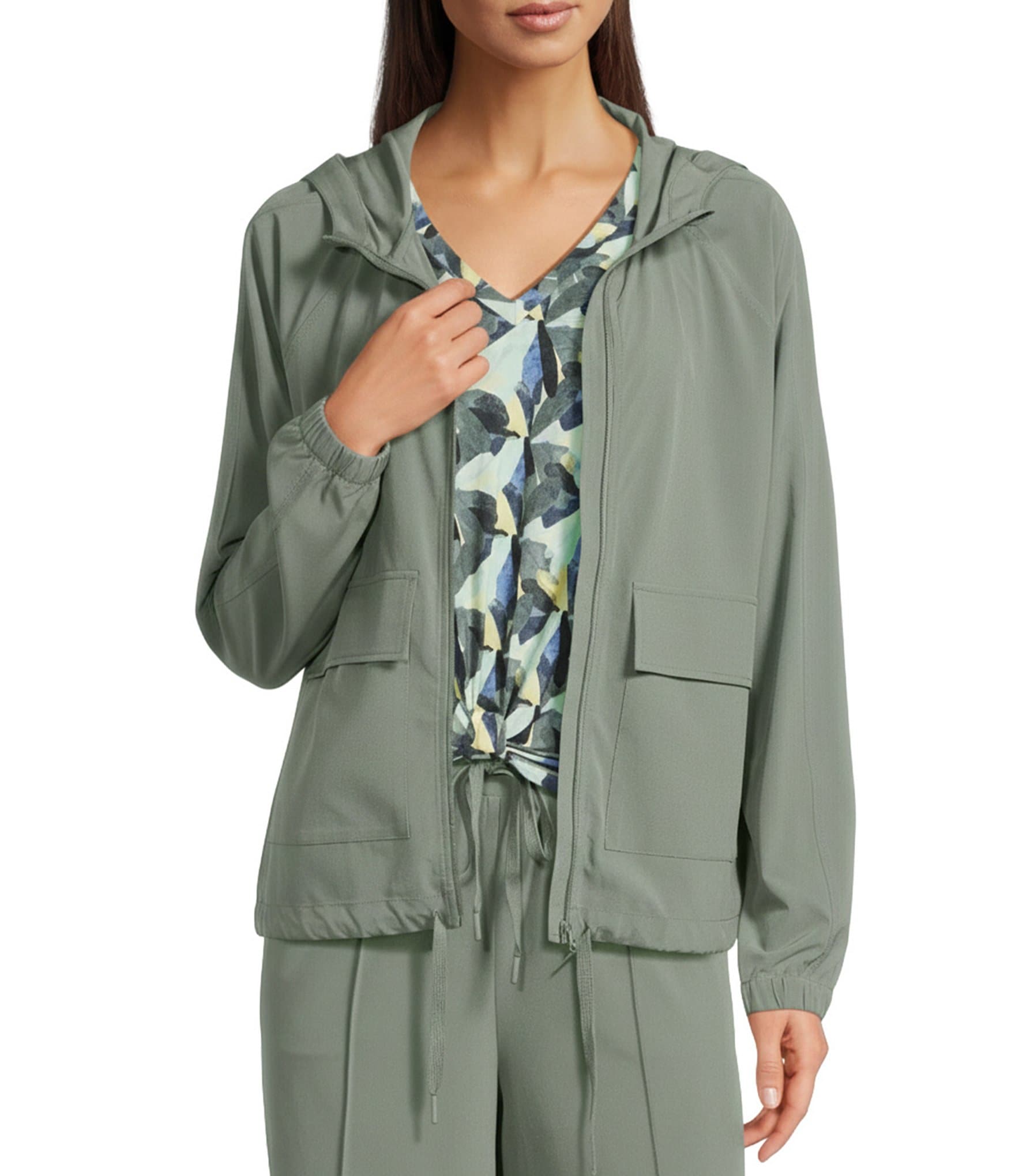 Kinesis Long Sleeve Zipper Front Patch Pocket Coordinating Jacket