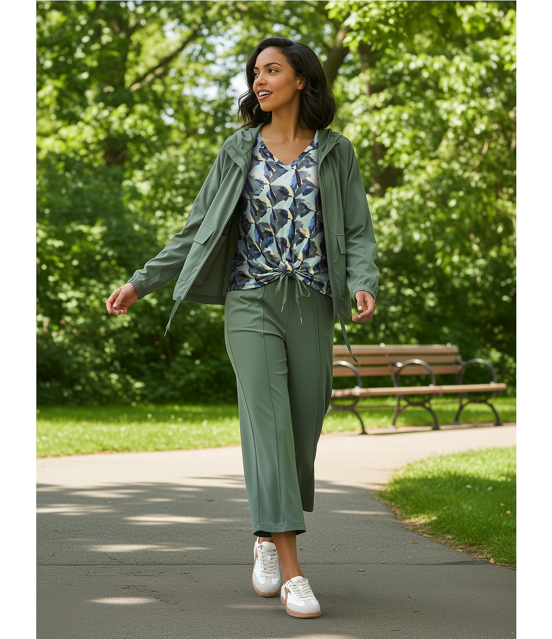 Kinesis Long Sleeve Zipper Front Patch Pocket Coordinating Jacket