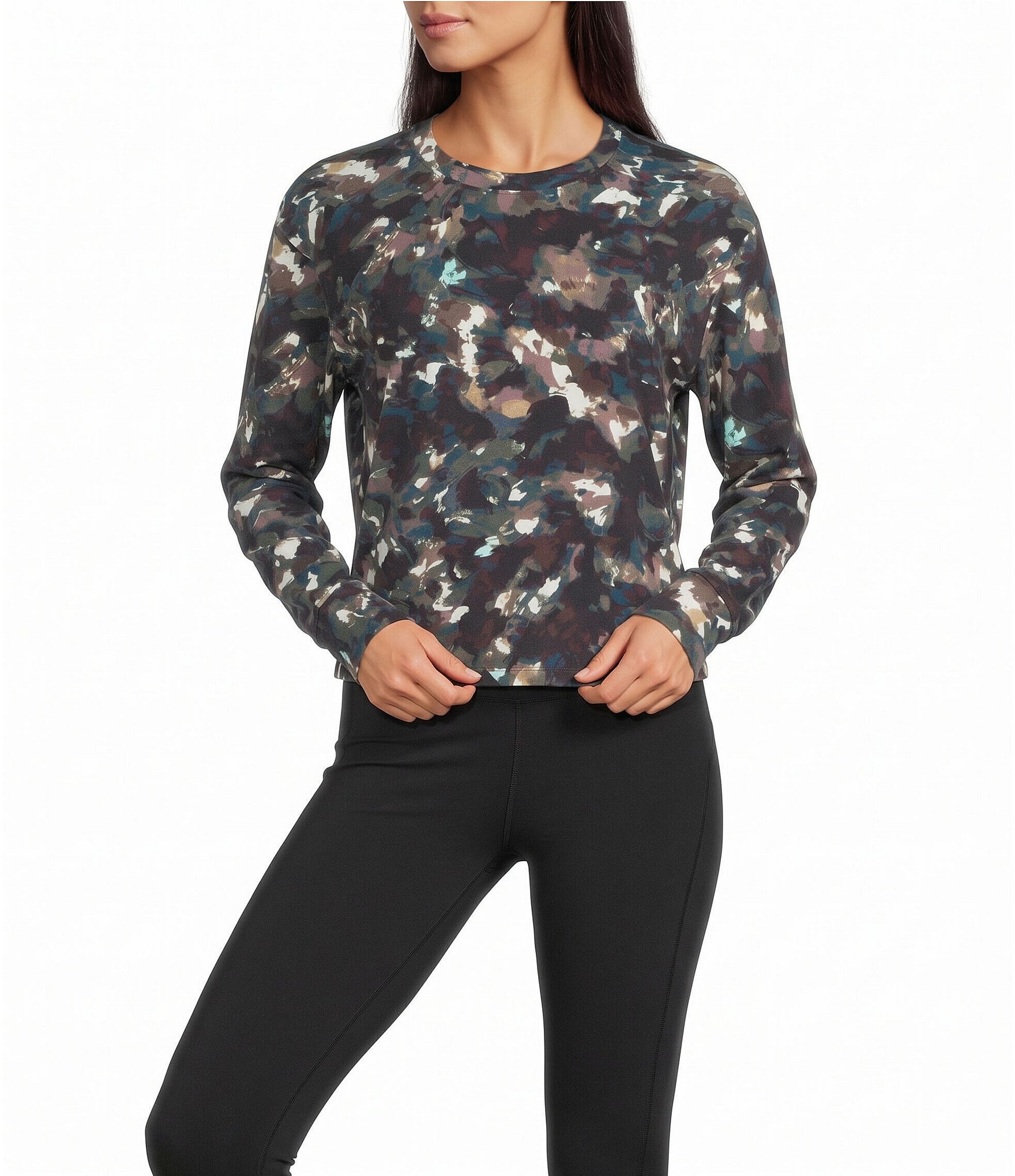 Kinesis Printed Core Crew Neck Long Sleeve Tee