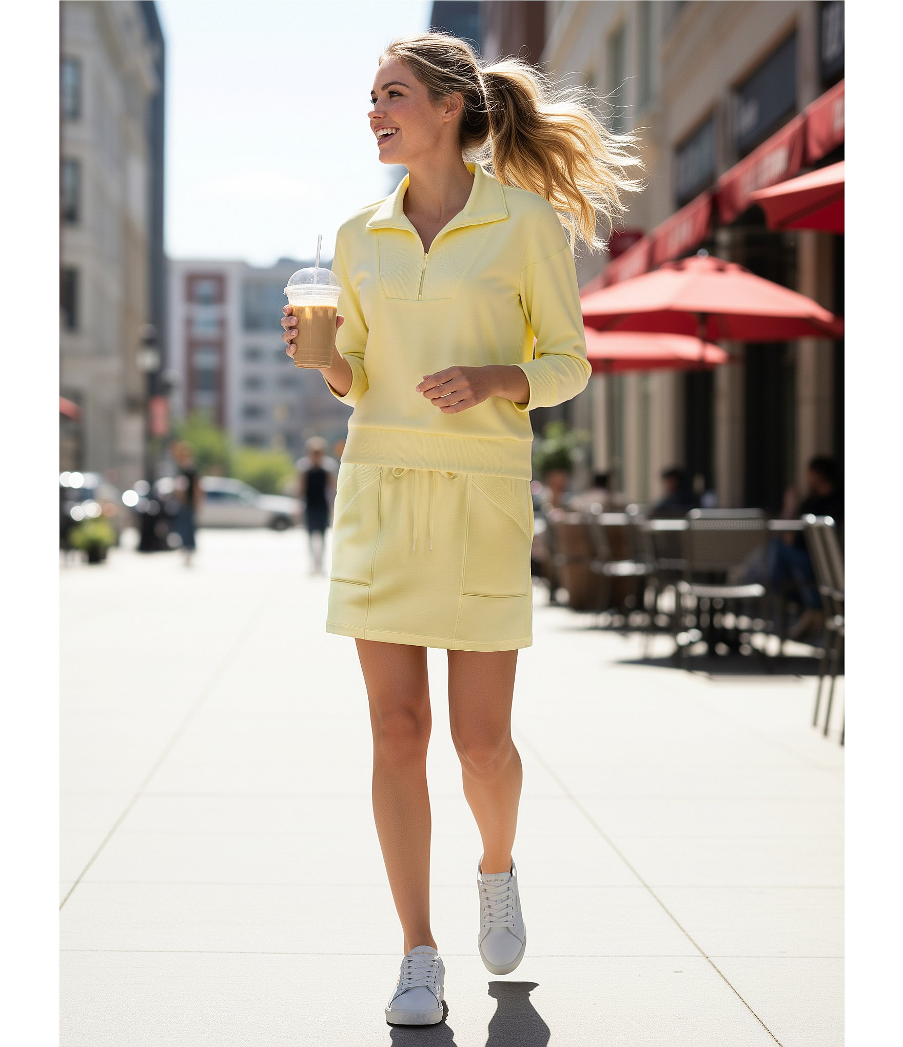 Kinesis Quarter-Zip Mock Neck 3/4 Sleeve Coordinating Pullover