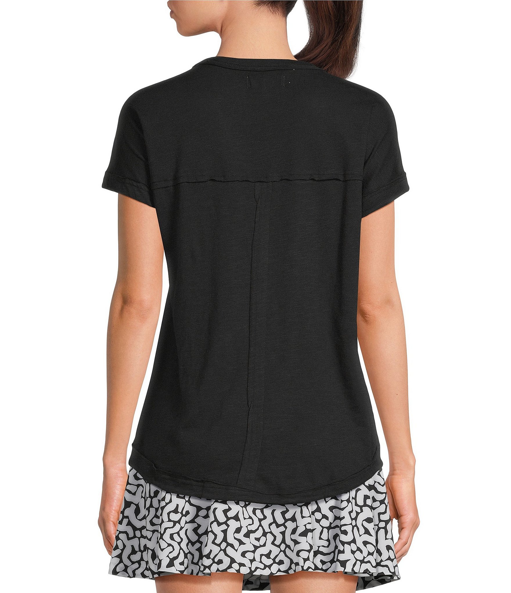 Kinesis V-Neck Raw Edge Dolman Tee
