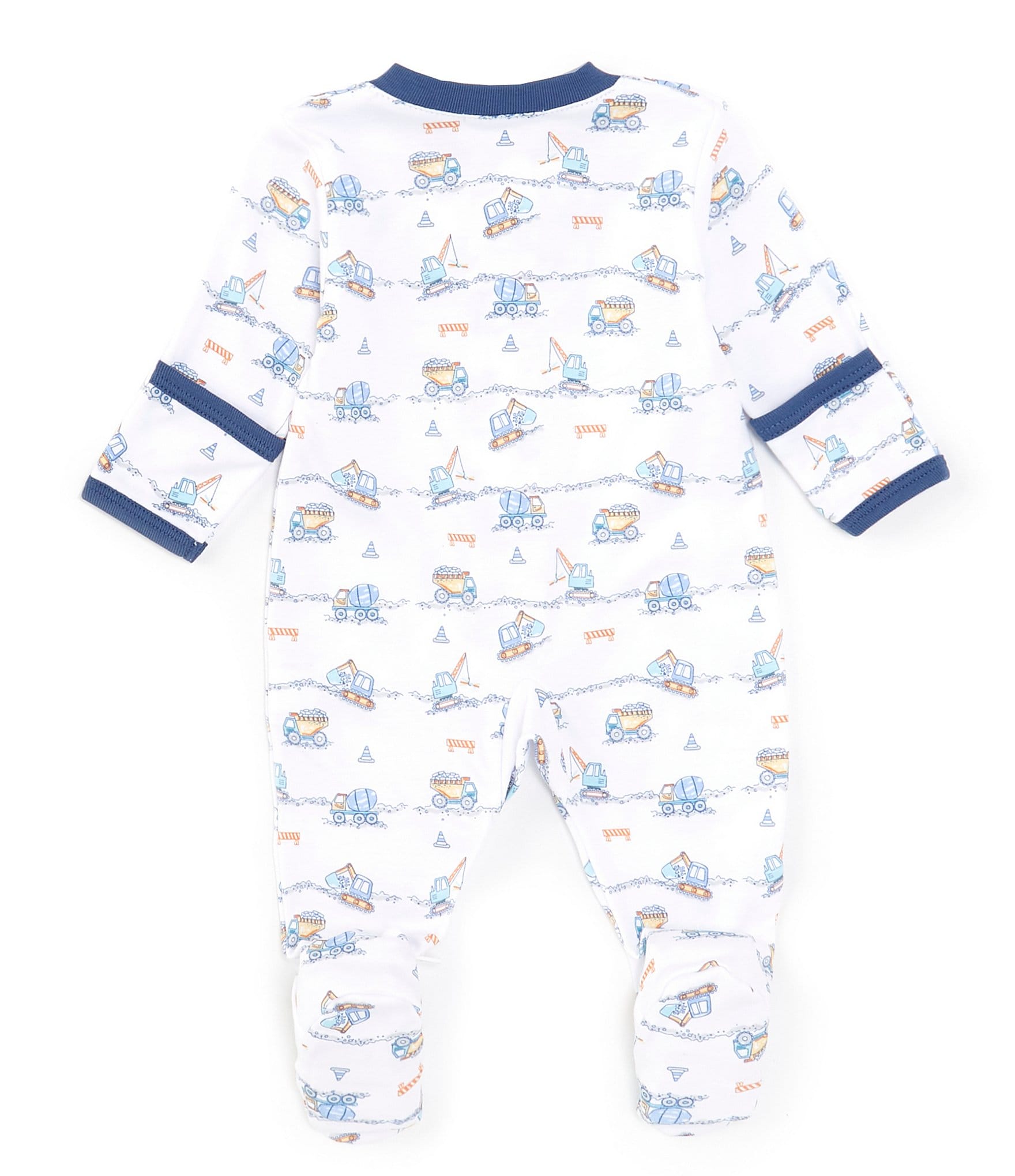 Kissy Kissy Baby Boys Newborn-9 Months Construction Print Zip-Front Footie