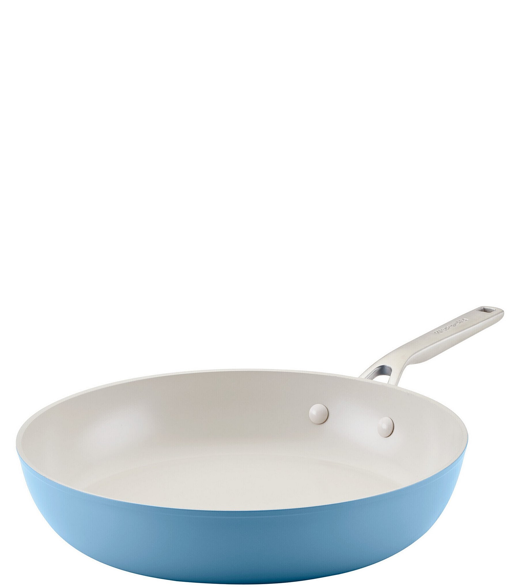 KitchenAid Hard Anodized Ceramic 5 qt. Hard Anodized Aluminum Nonstick Saute Pan with Lid, Pistachio, Blue Velvet