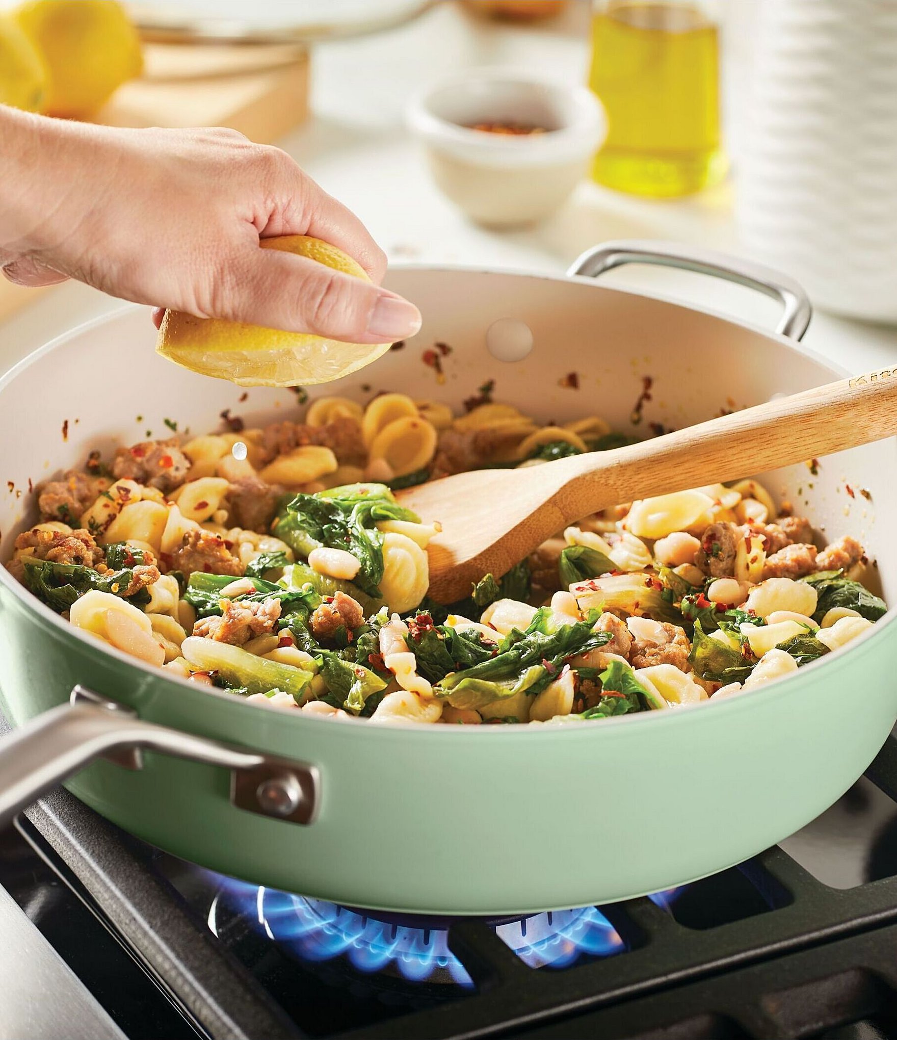 Kitchenaid Hard Anodized Ceramic Nonstick Saute Pan with Lid, 5-Quart