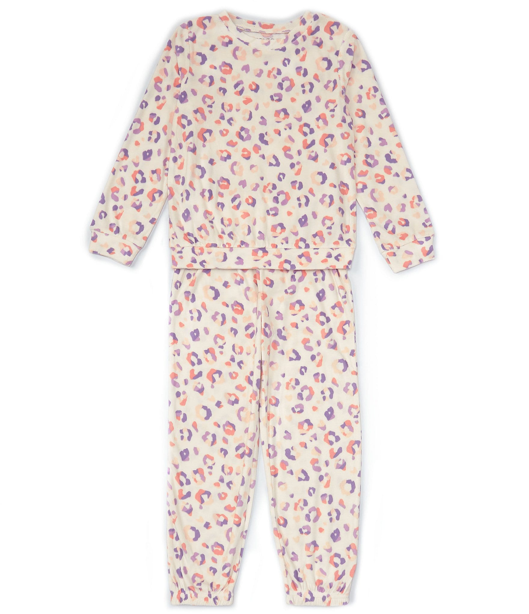 Komar Kids Little/Big Girls 4-16 Cheetah Printed Two-Piece Pajama Set ...
