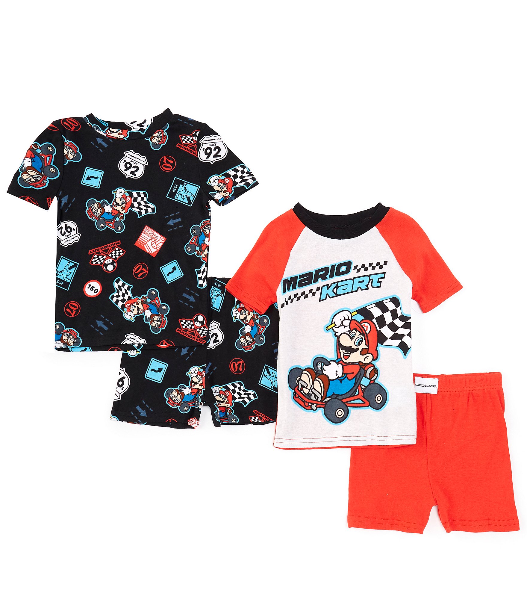 Komar Kids Little/Big Boys 4-10 Short Sleeve Mario Kart 4-Piece Pajama ...