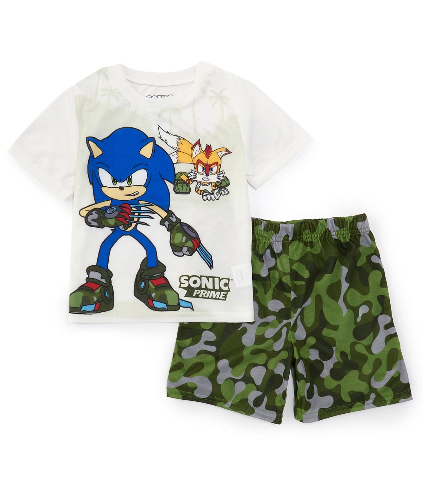 Komar Kids Little/Big Boys 4-10 Short Sleeve Sonic T-Shirt & Short Set