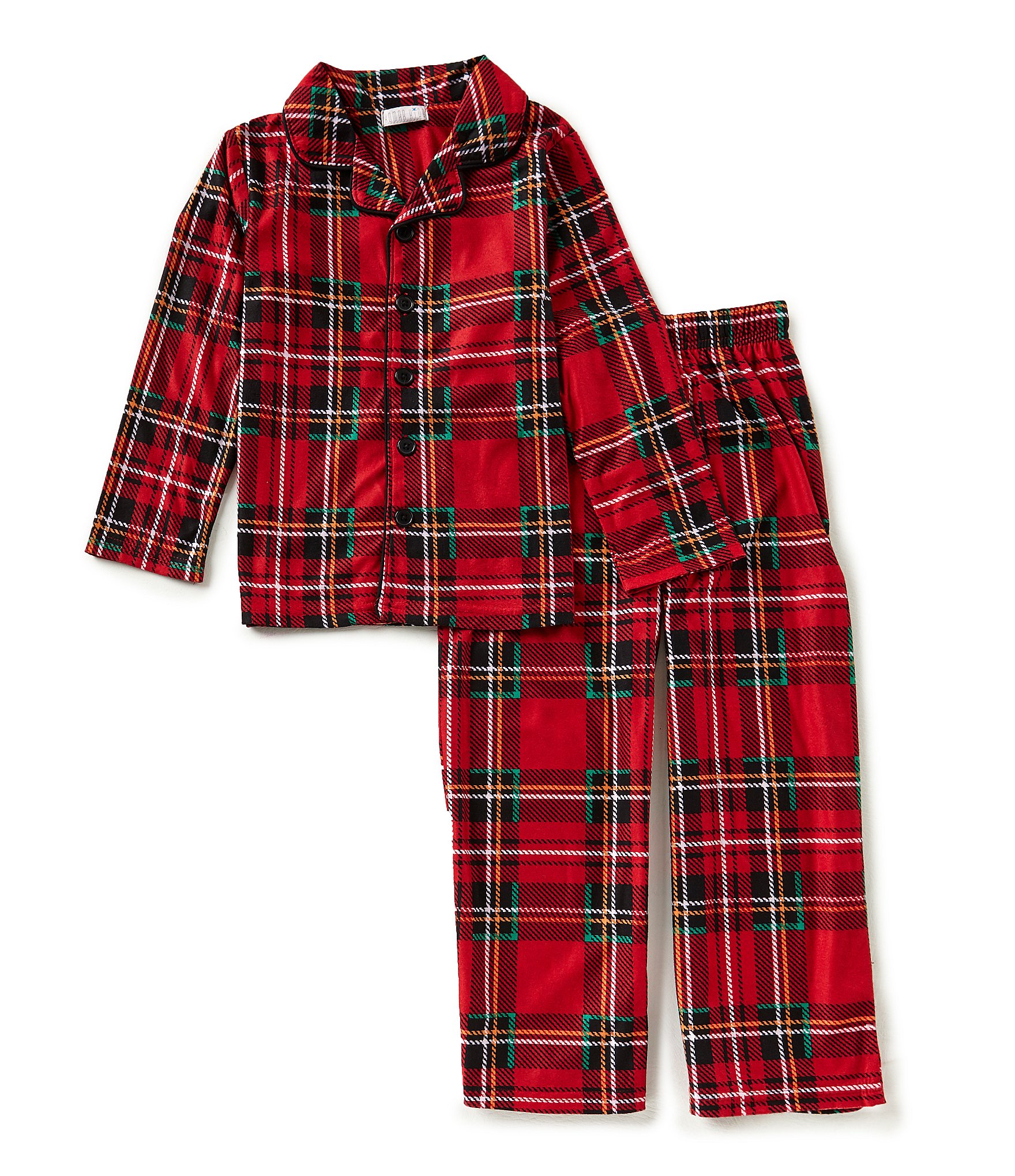 Komar Kids Little/Big Boys 4-16 Christmas Plaid Pajama Top & Pant Set ...