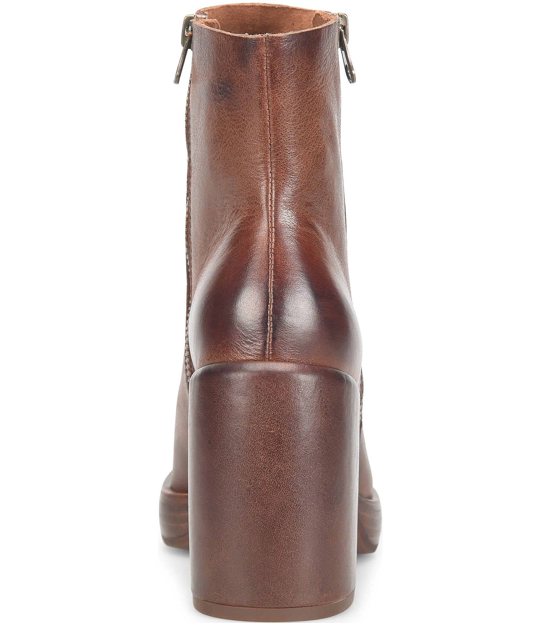 Kork-Ease Aime Leather Platform Block Heel Booties