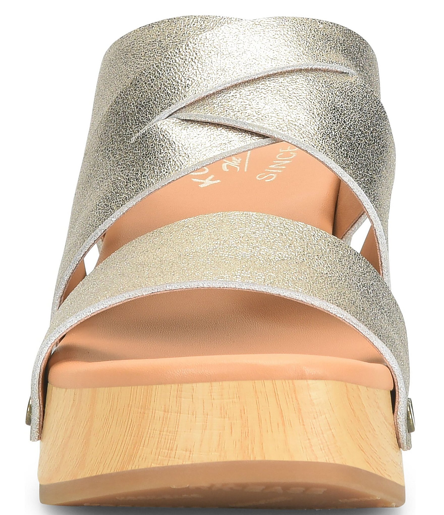 Kork-Ease Emersen Banded Studded Leather Block Heel Slip-On Sandals