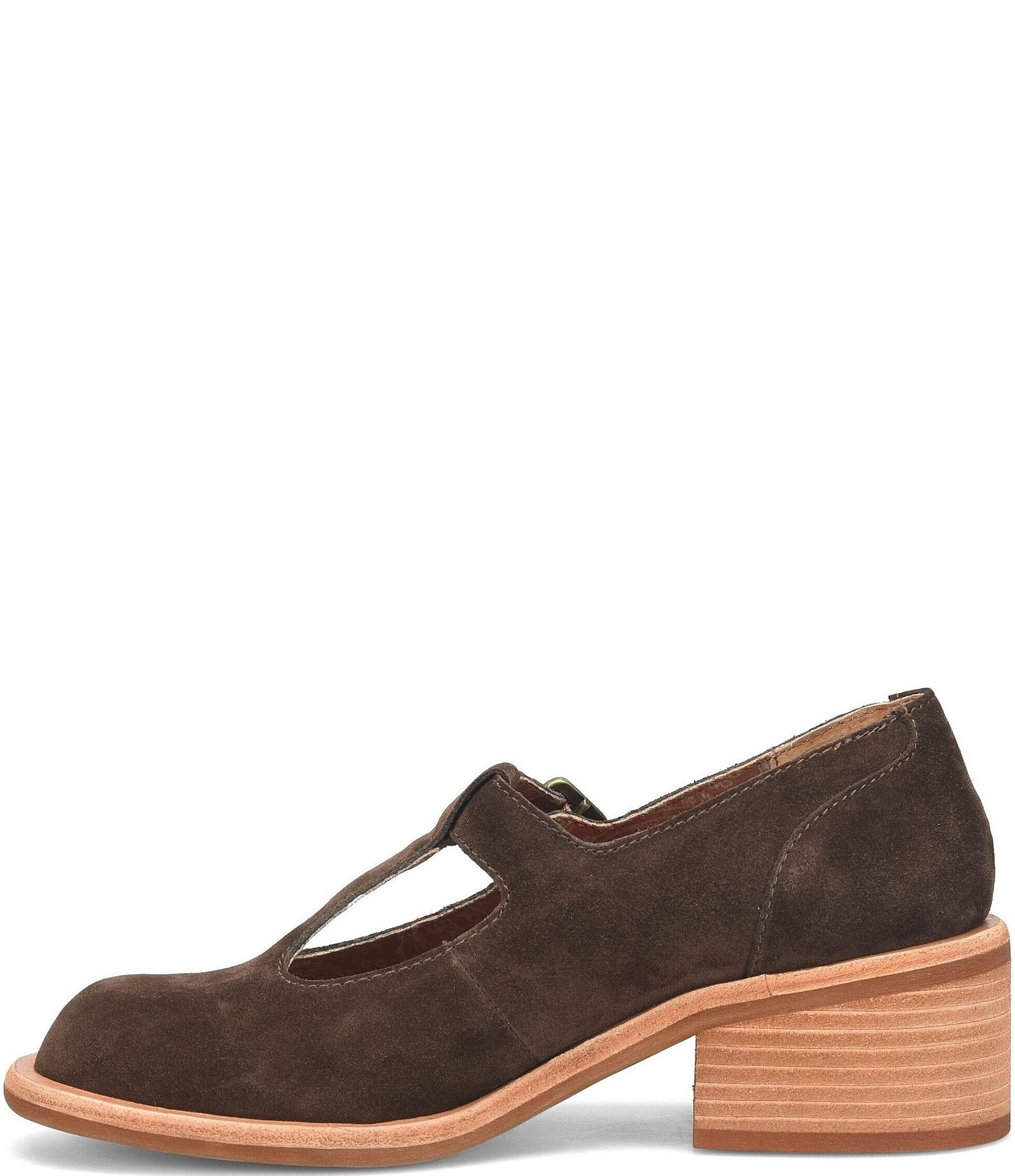 Kork-Ease Jesse Suede Block Heel T-Strap Mary Janes