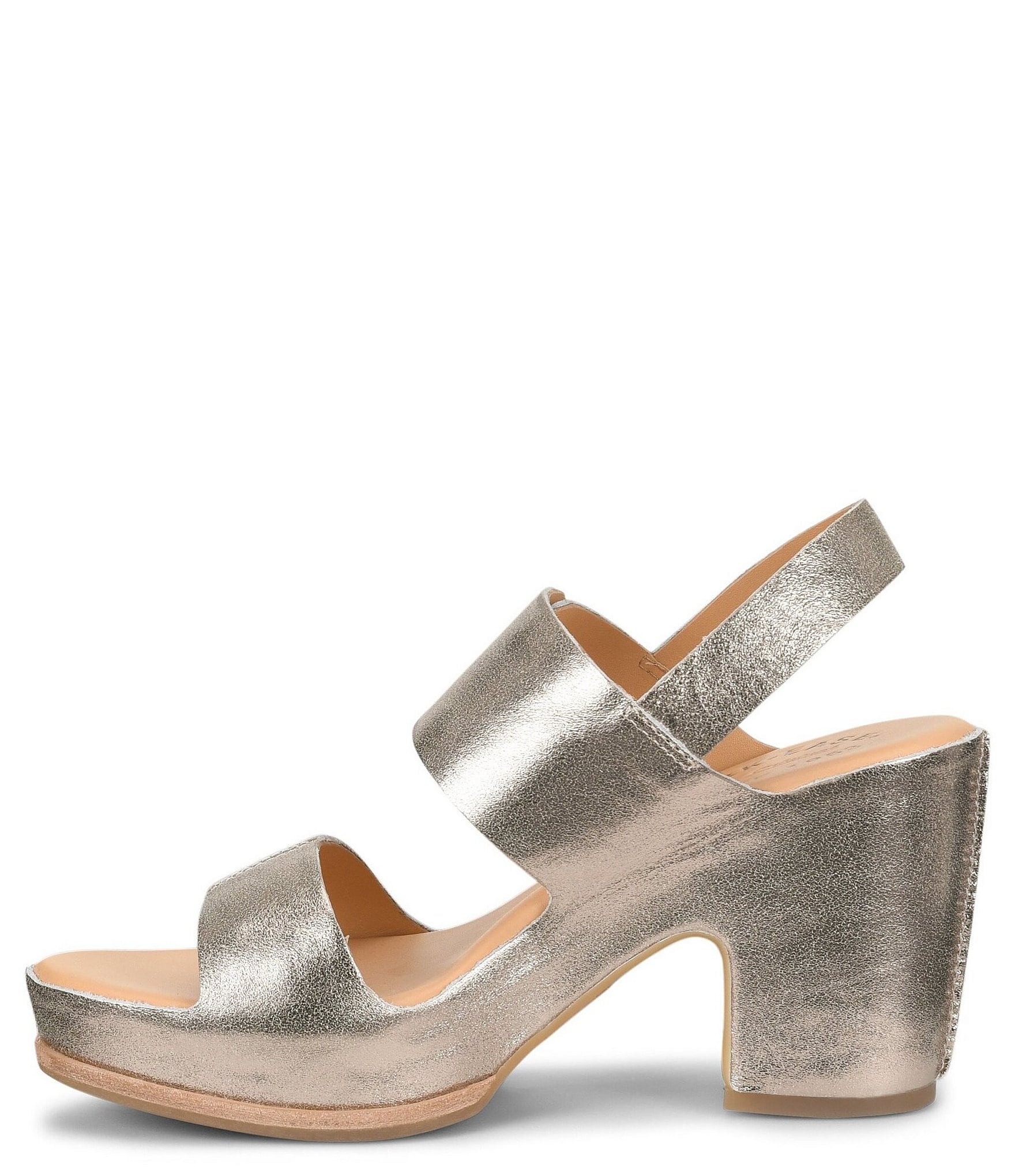 Kork-Ease San Carlos Leather Buckle Platform Block Heel Clog Sandals
