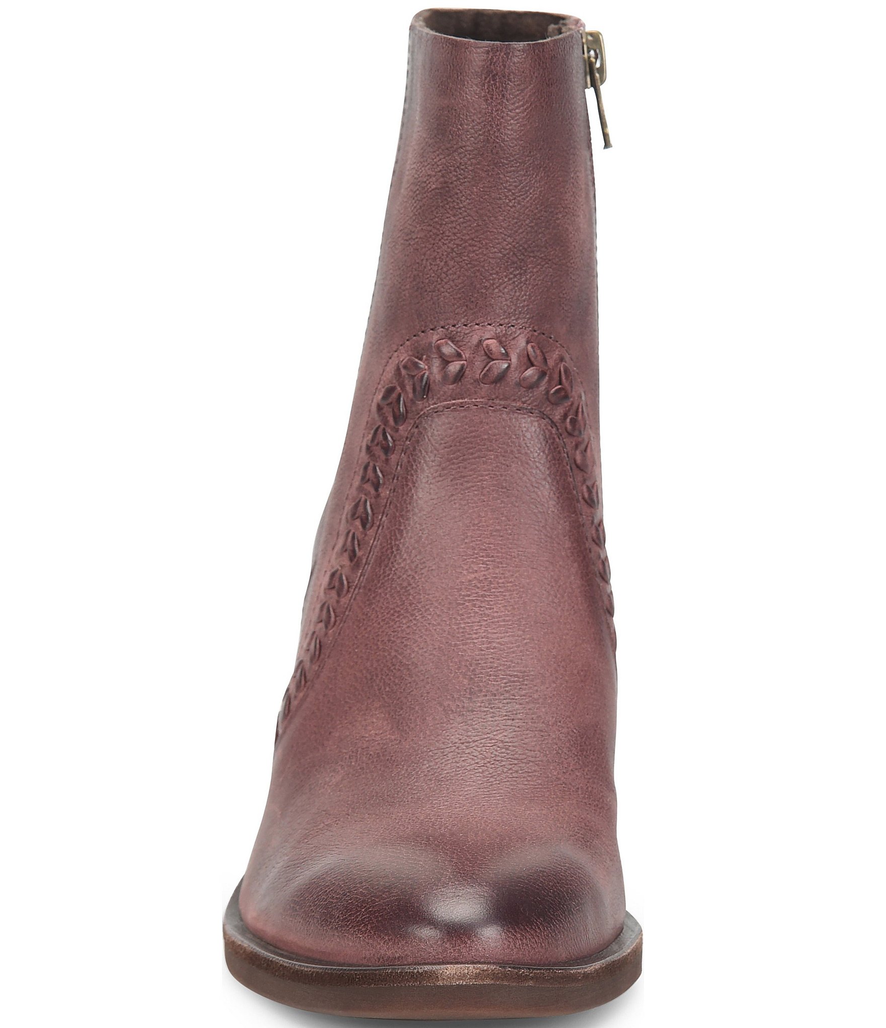 Kork-Ease Shilo Leather Artisan Whipstitch Detail Block Heel Booties