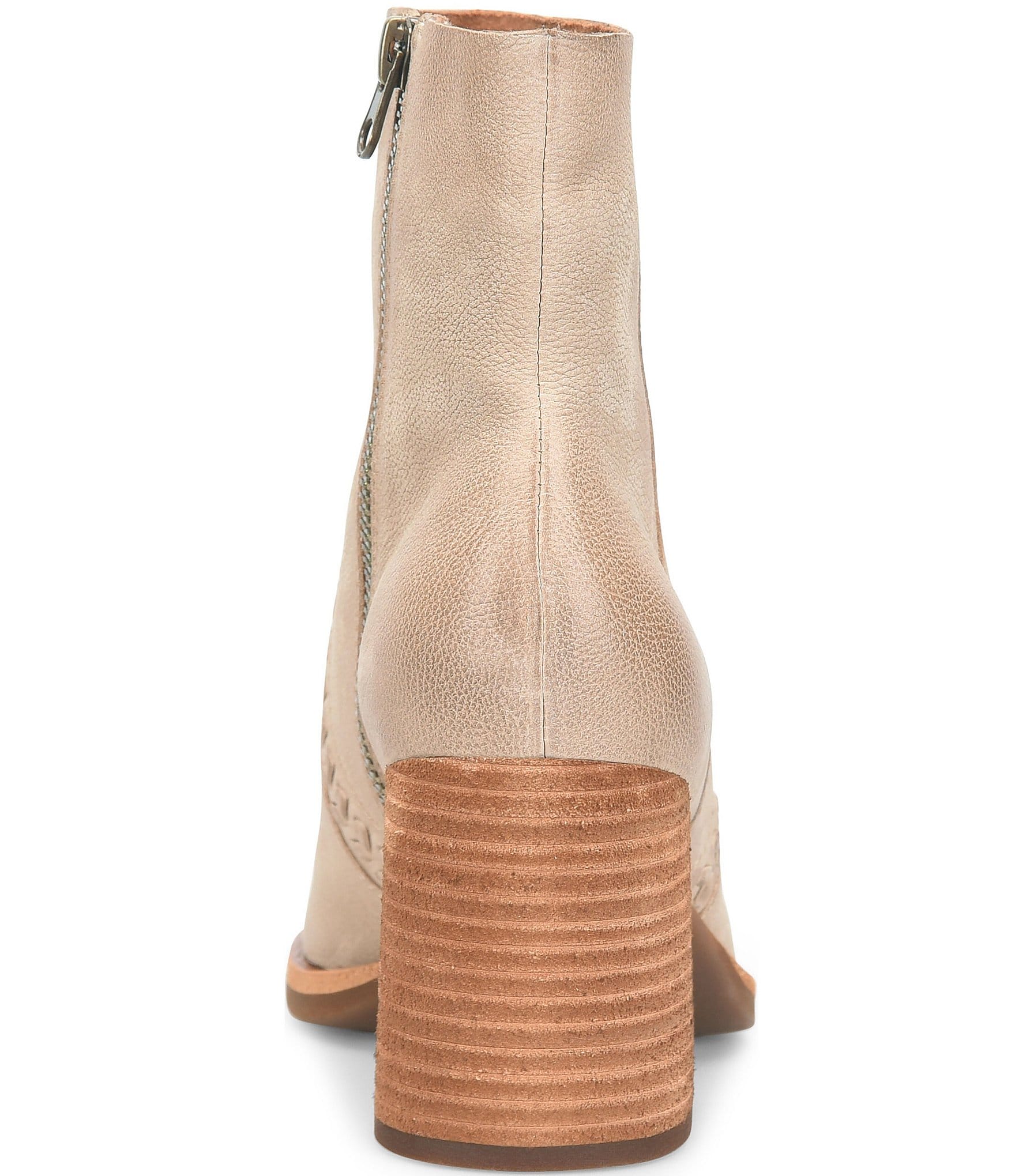 Kork-Ease Shilo Leather Artisan Whipstitch Detail Block Heel Booties