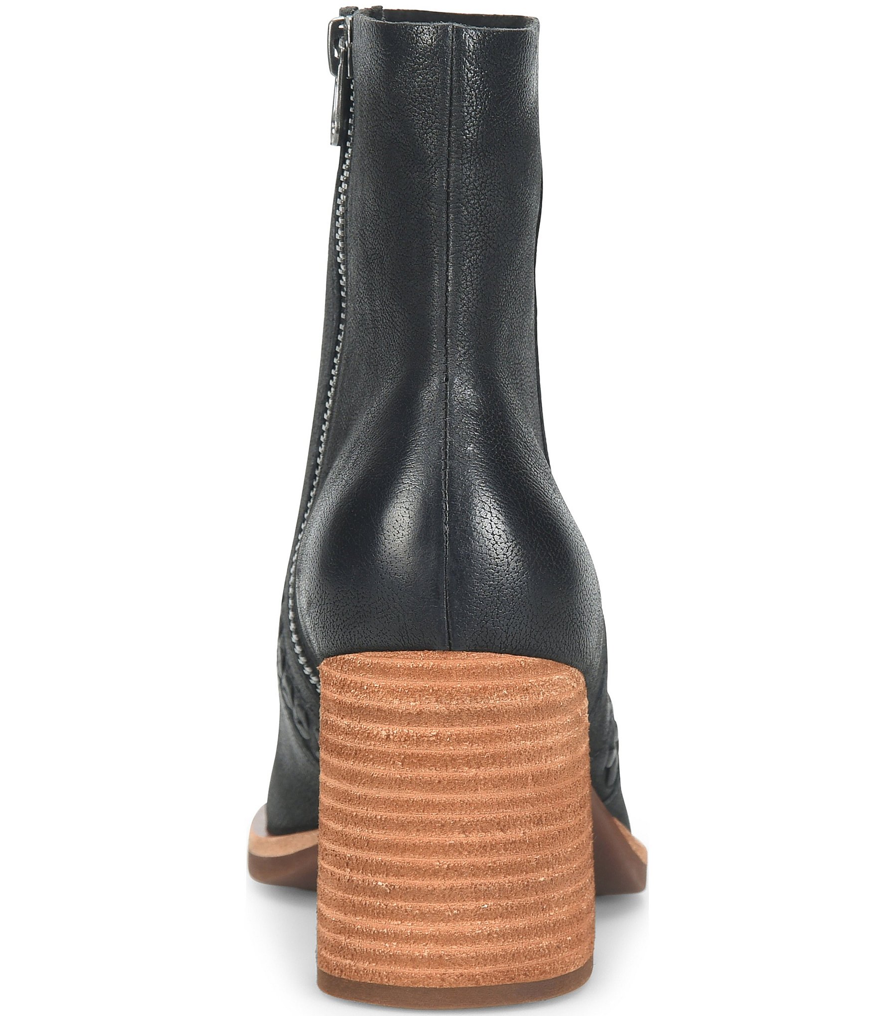 Kork-Ease Shilo Leather Artisan Whipstitch Detail Block Heel Booties