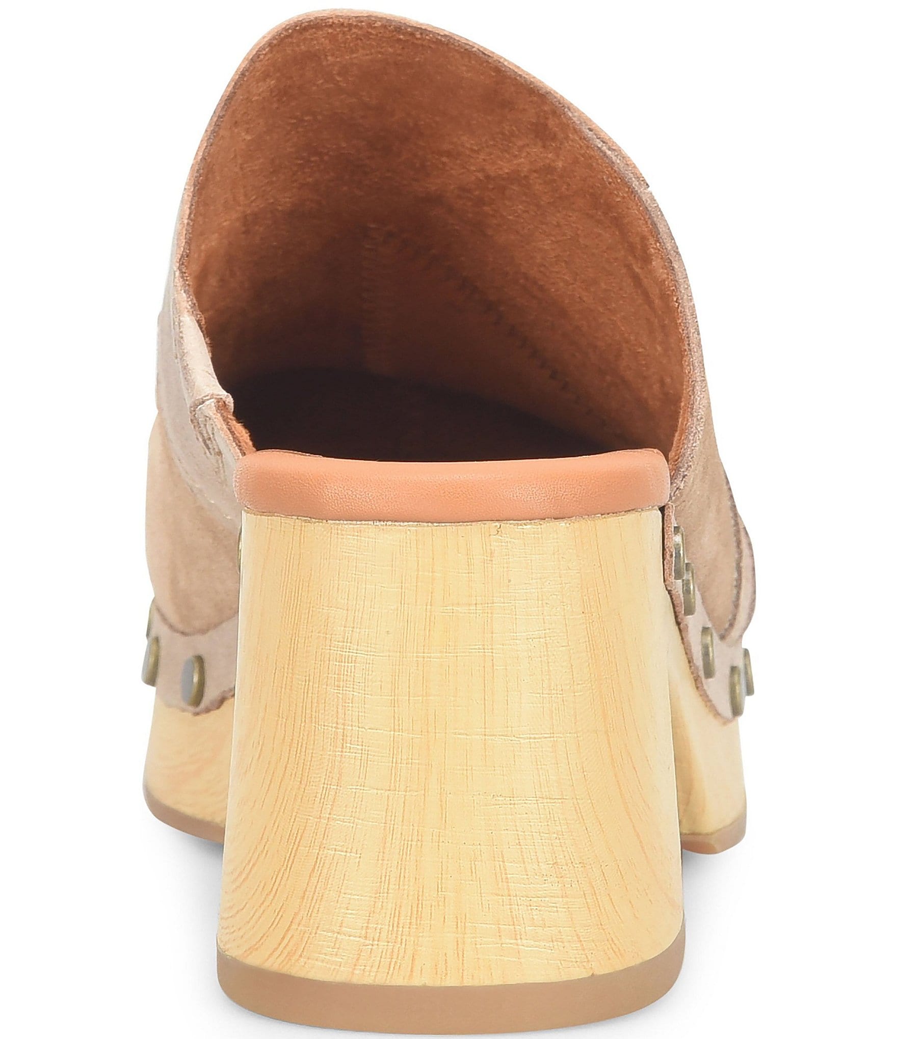 Kork-Ease Tay Suede and Leather Studded Patchwork Block Heel Clogs